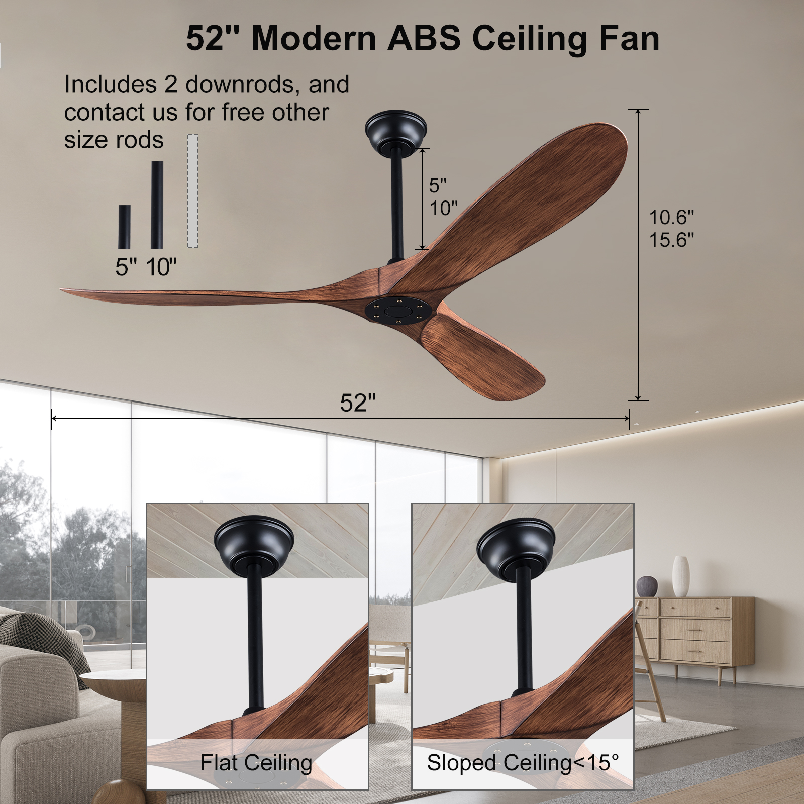 Ventilateur de plafond 132 cm 5