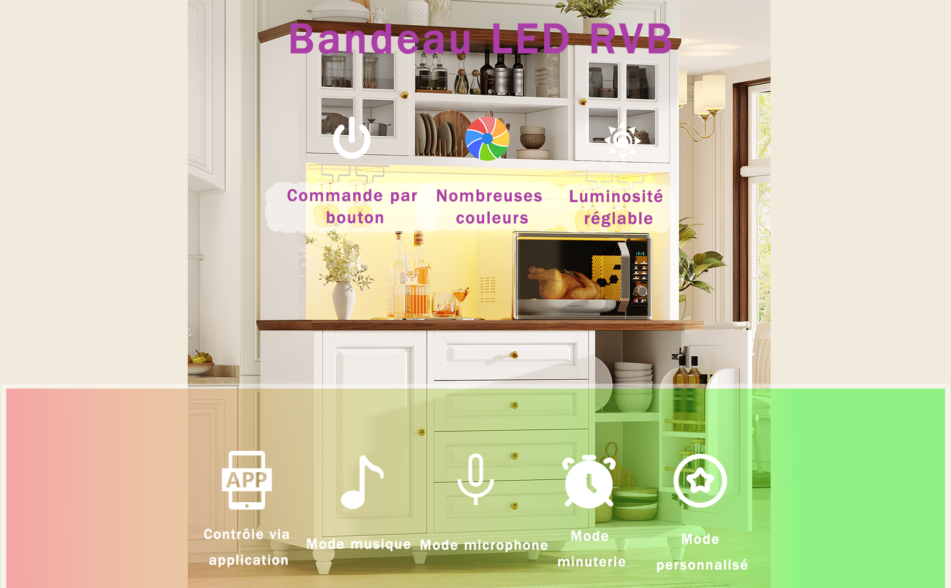 Buffet haut de cuisine Blanc, vue 3