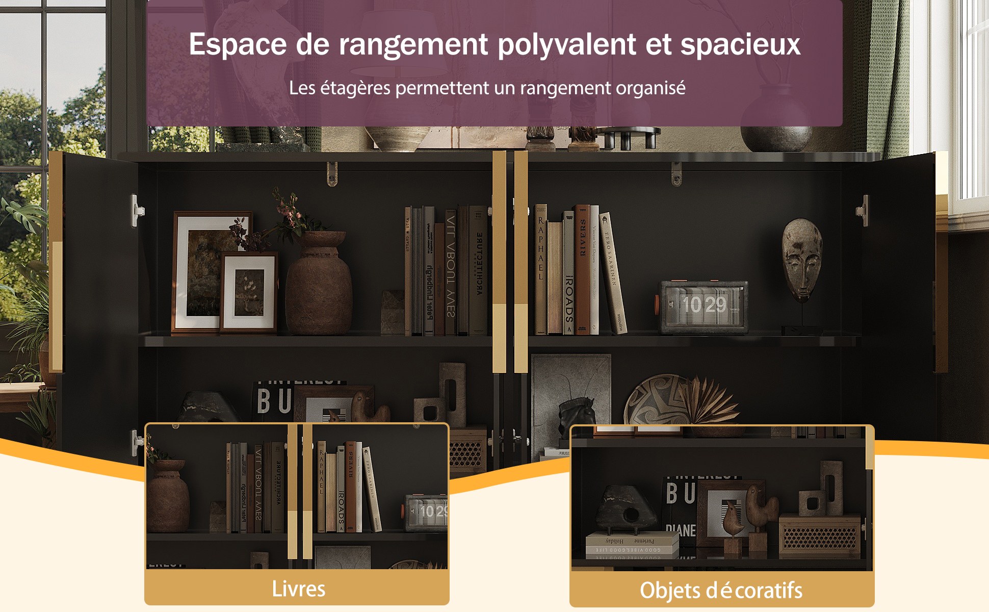Buffet de cuisine Noir, vue 2