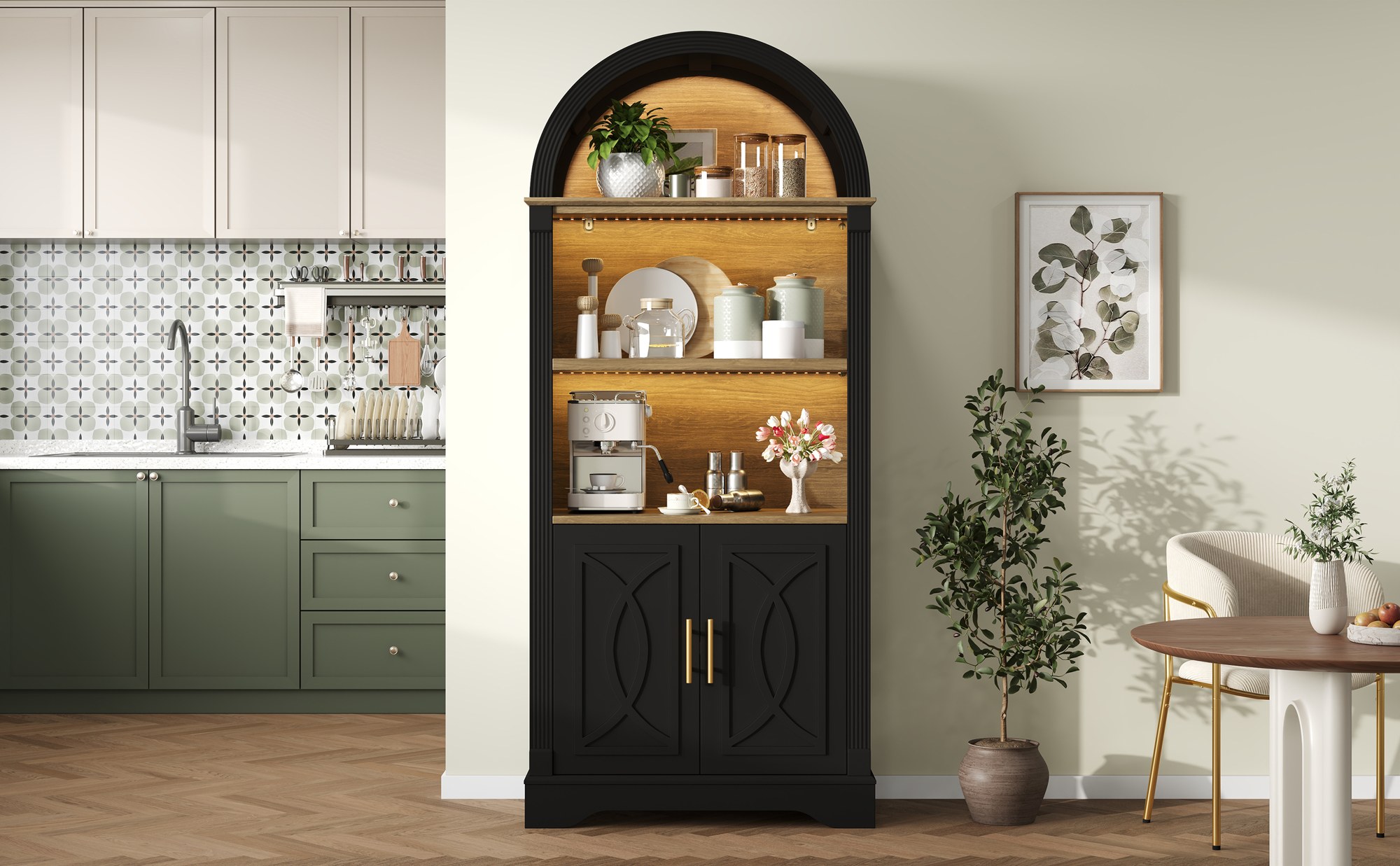 Buffet haut de cuisine Noir, vue 2