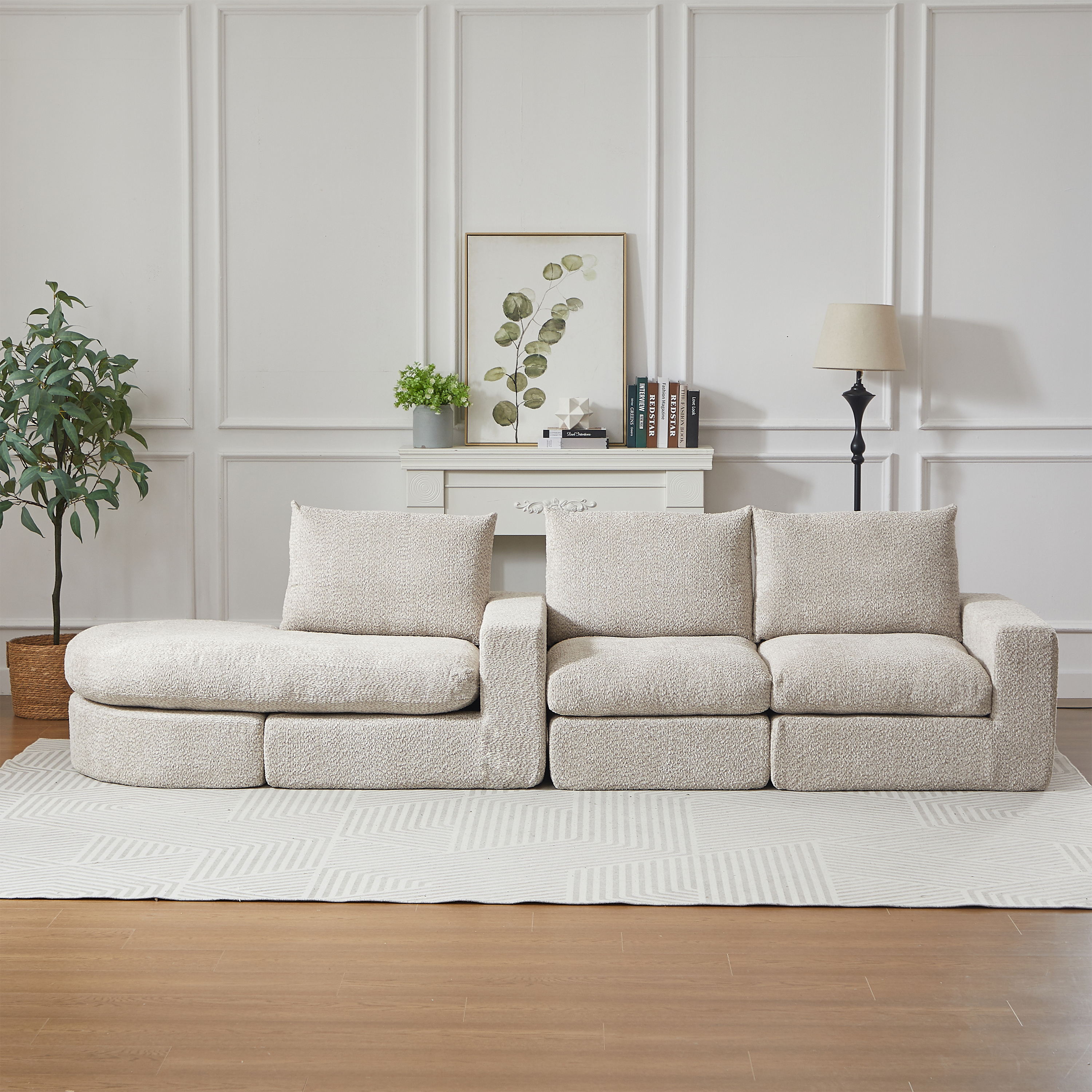 Canapé modulaire en chenille avec éléments courbes - vue 4