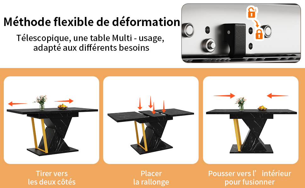 Table extensible noir vue 4