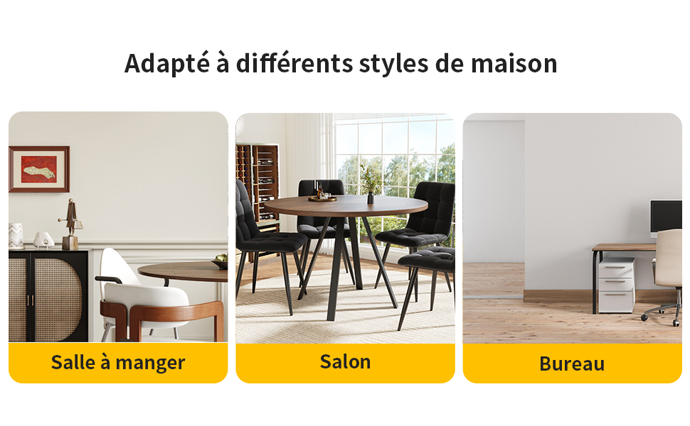 Table ronde noyer noir vue 4