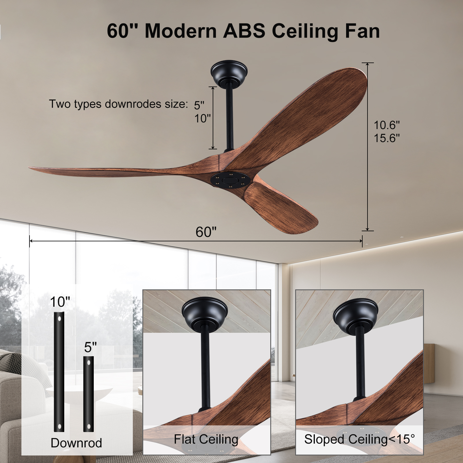 Ventilateur de plafond 152 cm 5