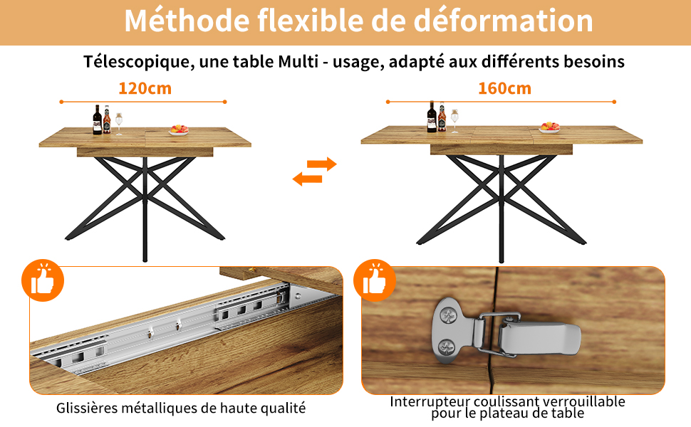 Table noyer extensible vue 2