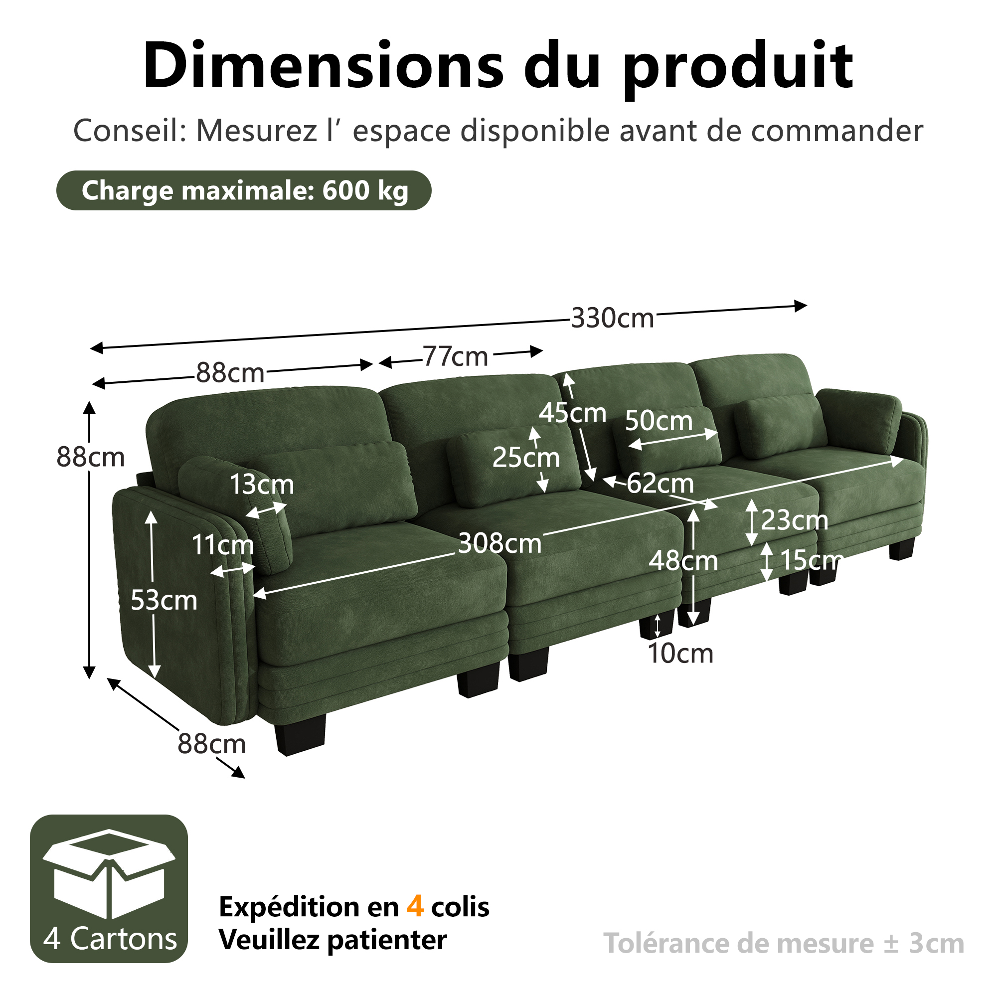 Fonctions du canapé modulable