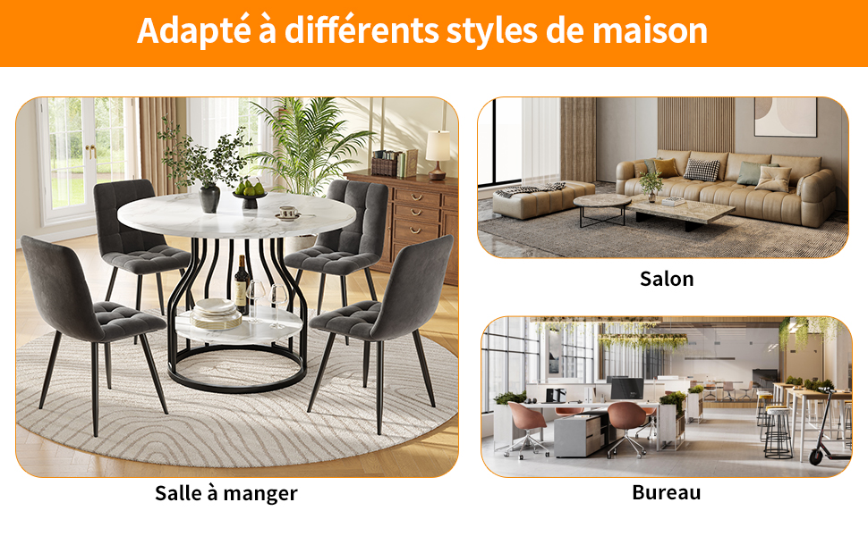 Table ronde noir 80x80 vue 4