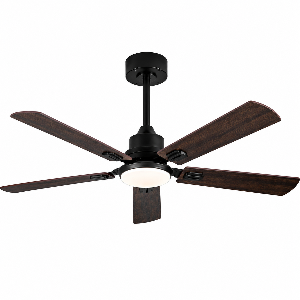 Ventilateur plafond design noir noyer moderne