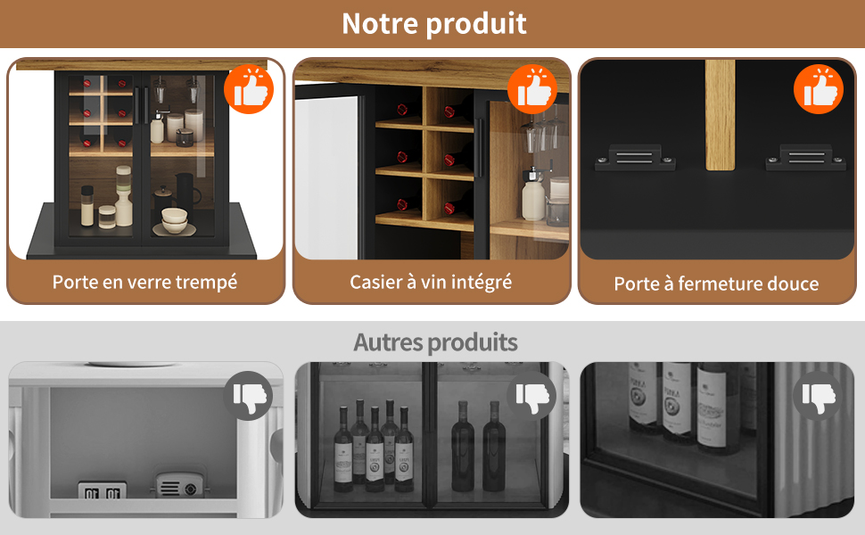 Table pliante noir étagères vue 3
