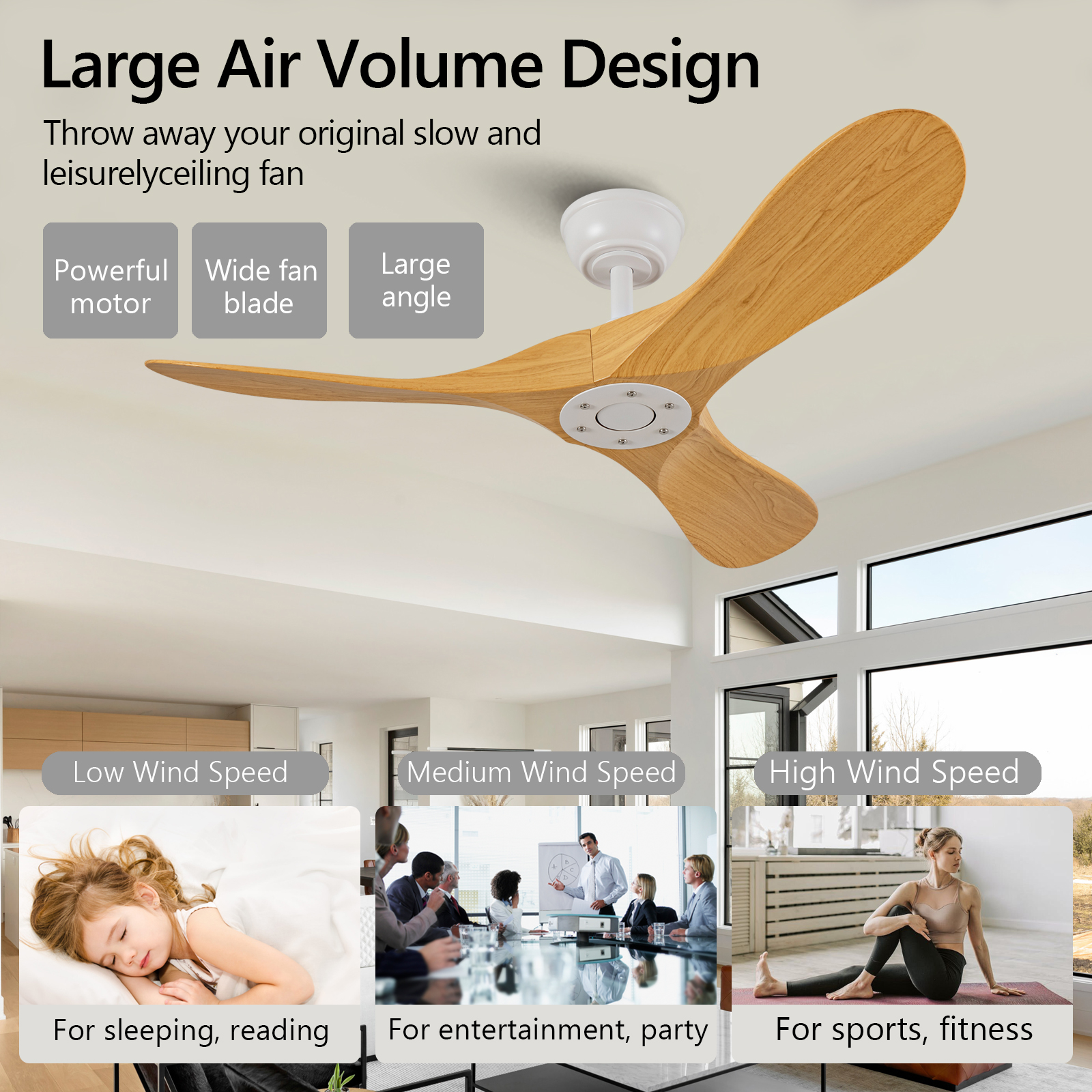 Ventilateur de plafond 107 cm 2