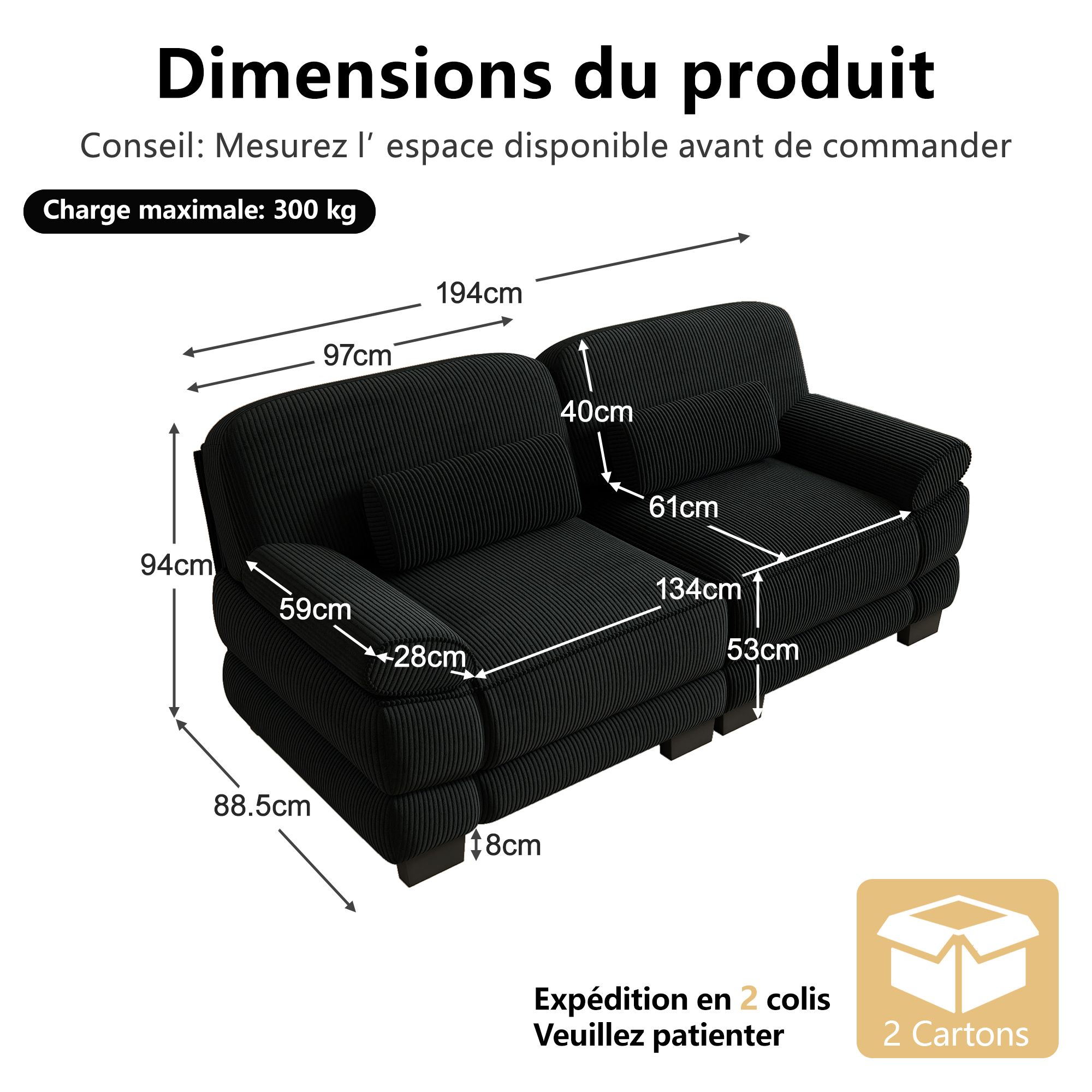 Fonctions du canapé panoramique modulable