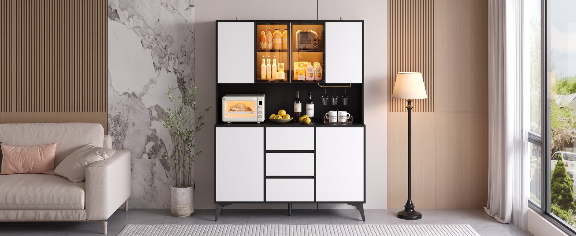 Buffet haut de cuisine Noir, vue 1