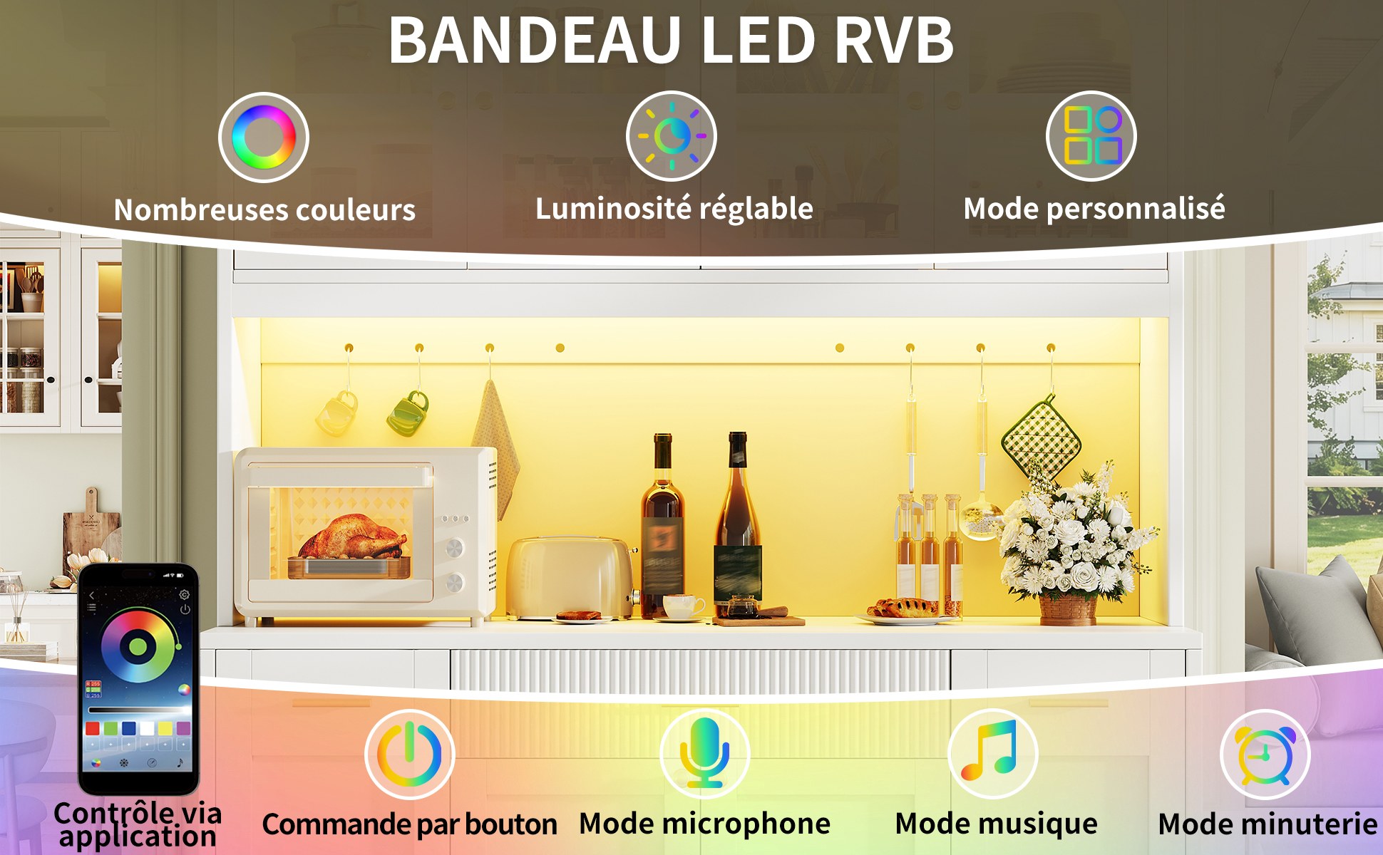Buffet haut de cuisine Blanc, vue 2