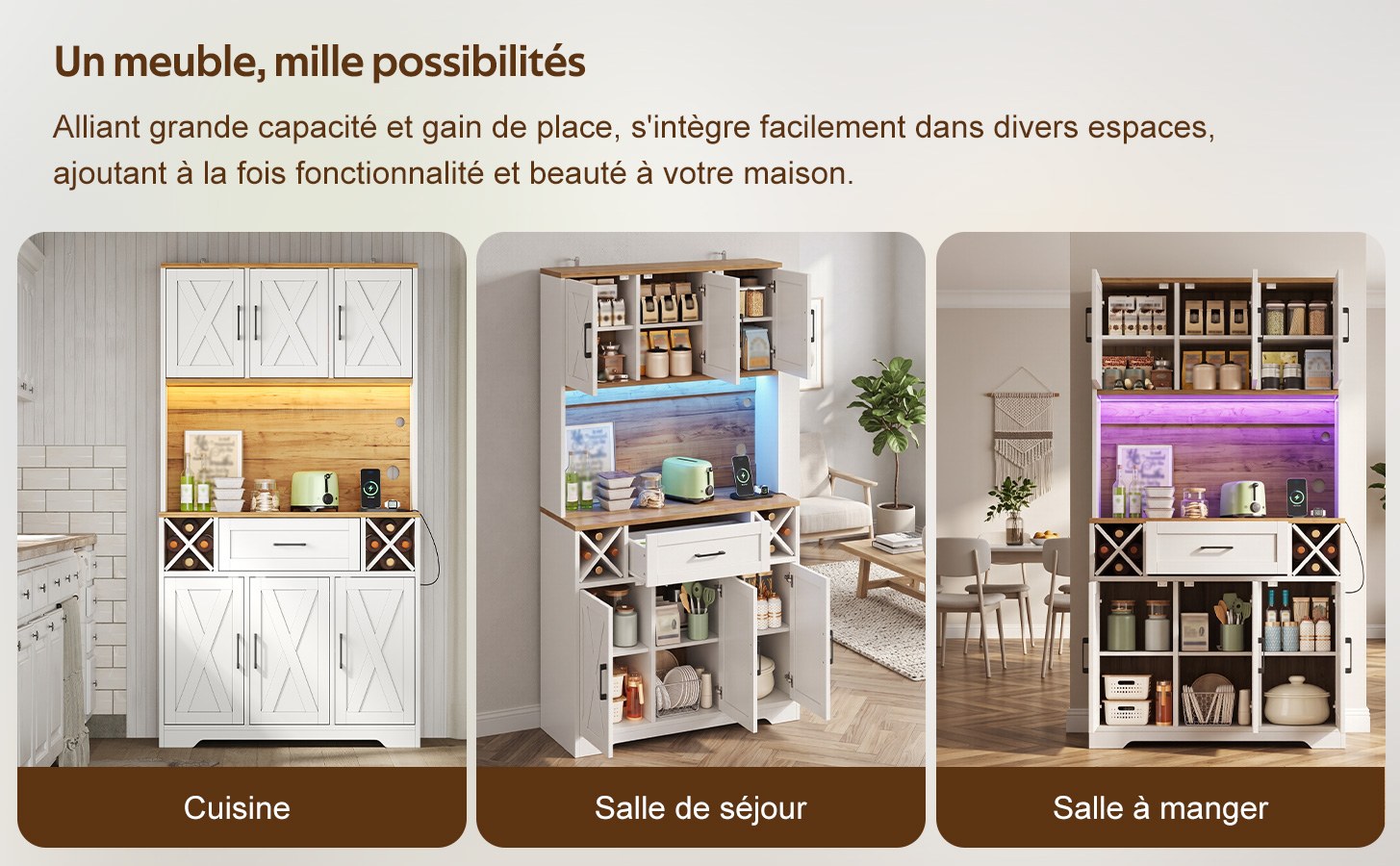 Buffet haut de cuisine Marron, vue 4