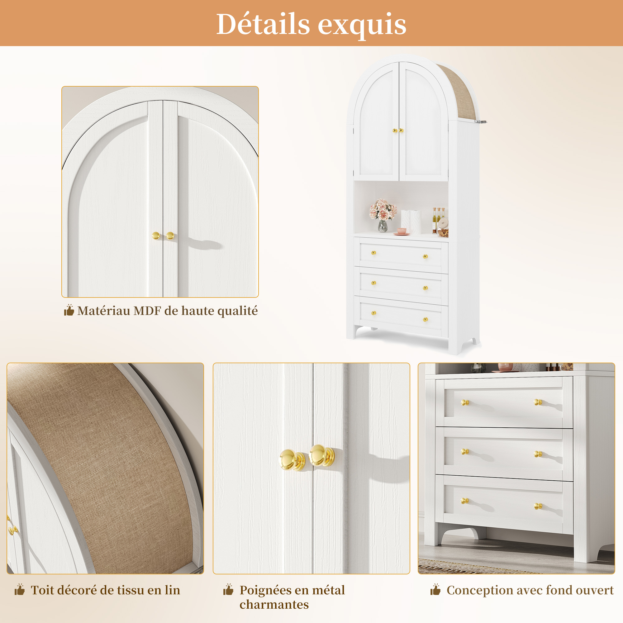 Buffet haut de cuisine Blanc, vue 3