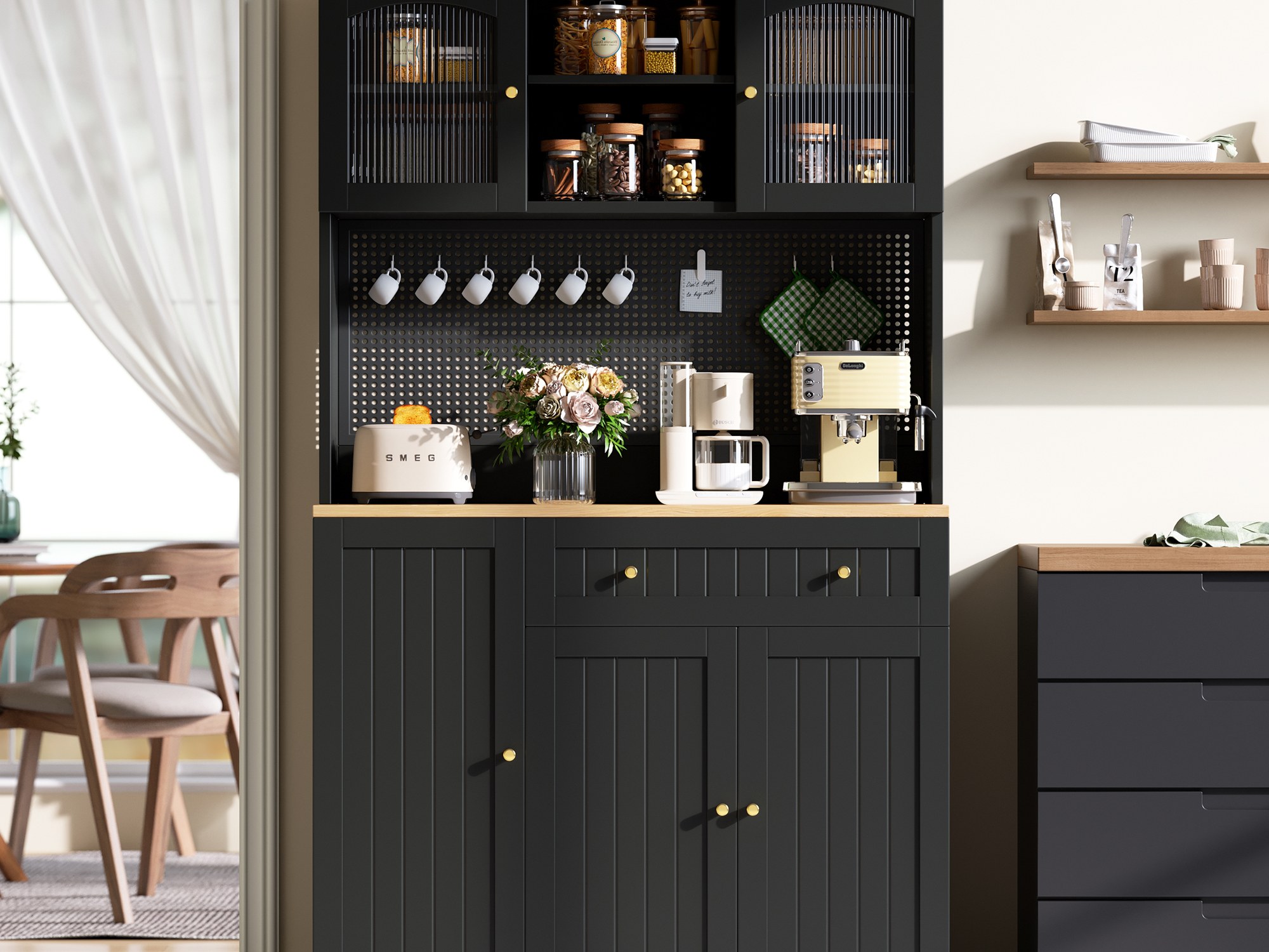 Buffet haut de cuisine Noir, vue 6