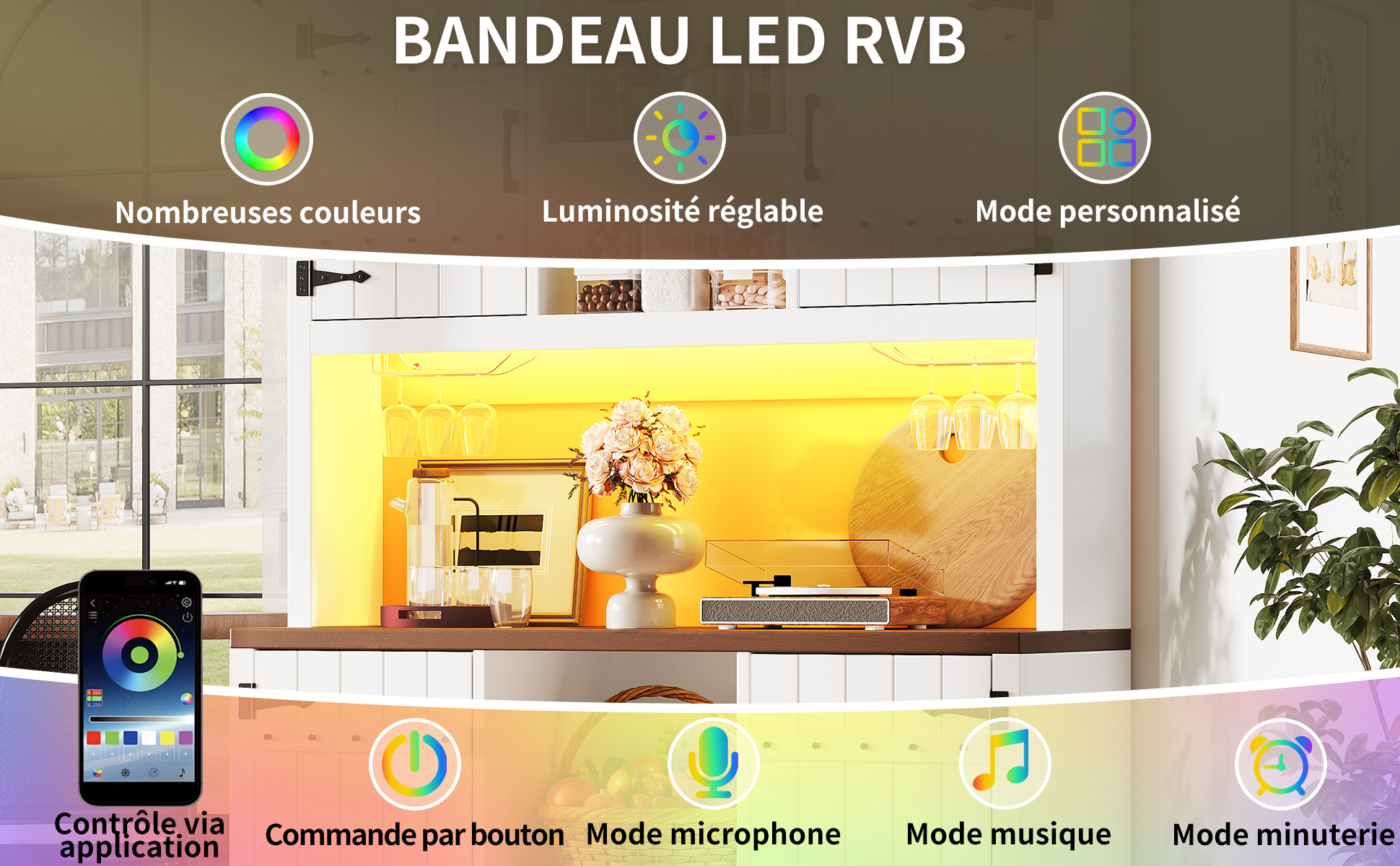 Buffet haut de cuisine Blanc, vue 3