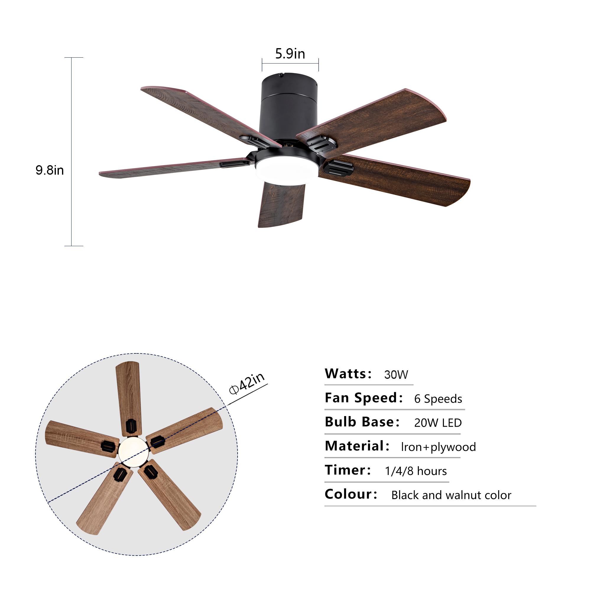 Ventilateur plafond réversible 4