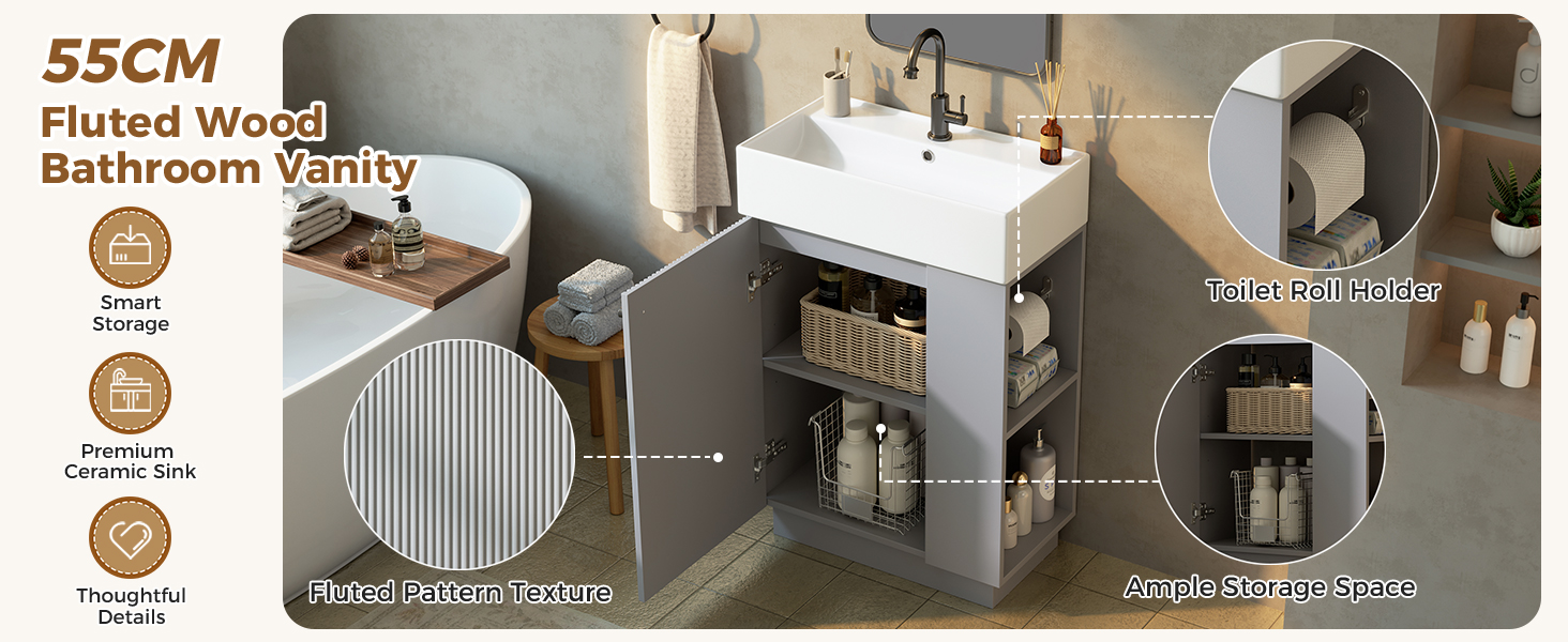 Meuble vasque gris vue 3