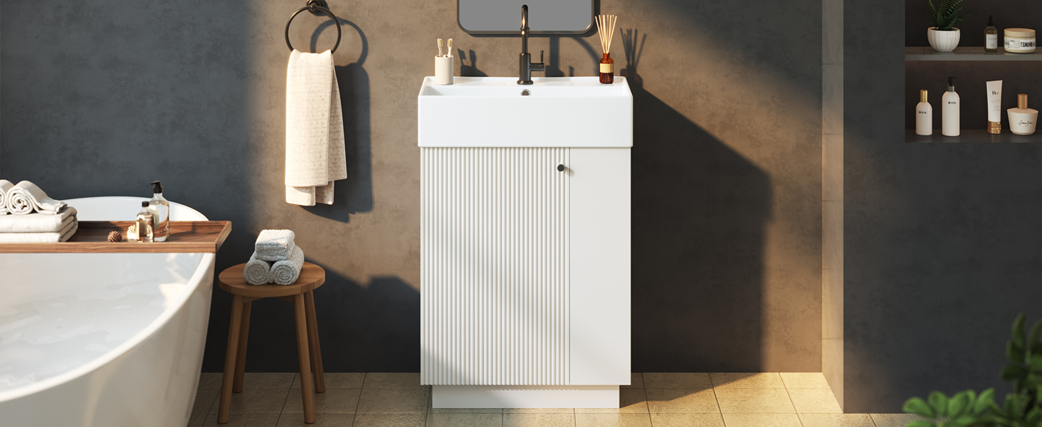 Meuble vasque gris vue 1