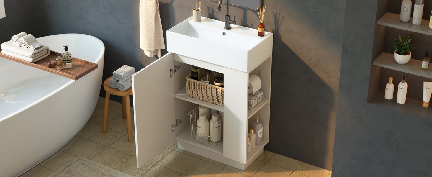 Meuble vasque gris vue 2