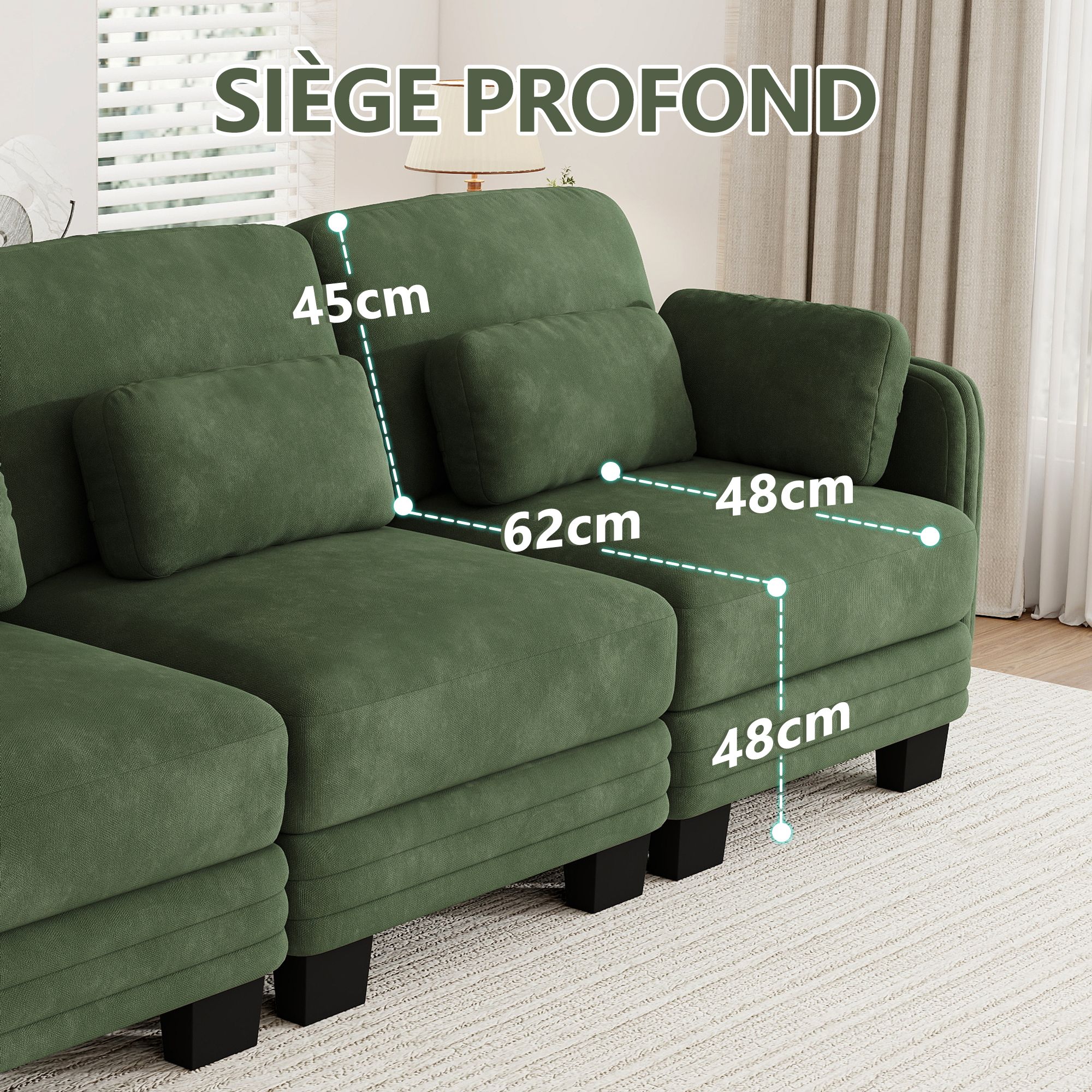 Canapé modulable vert