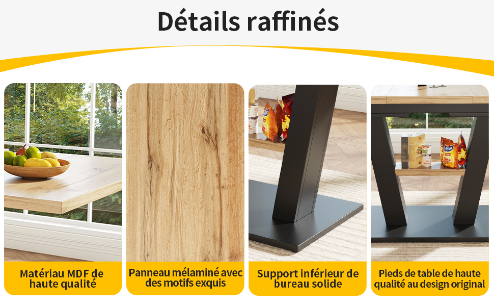 Table à manger extensible vue 4
