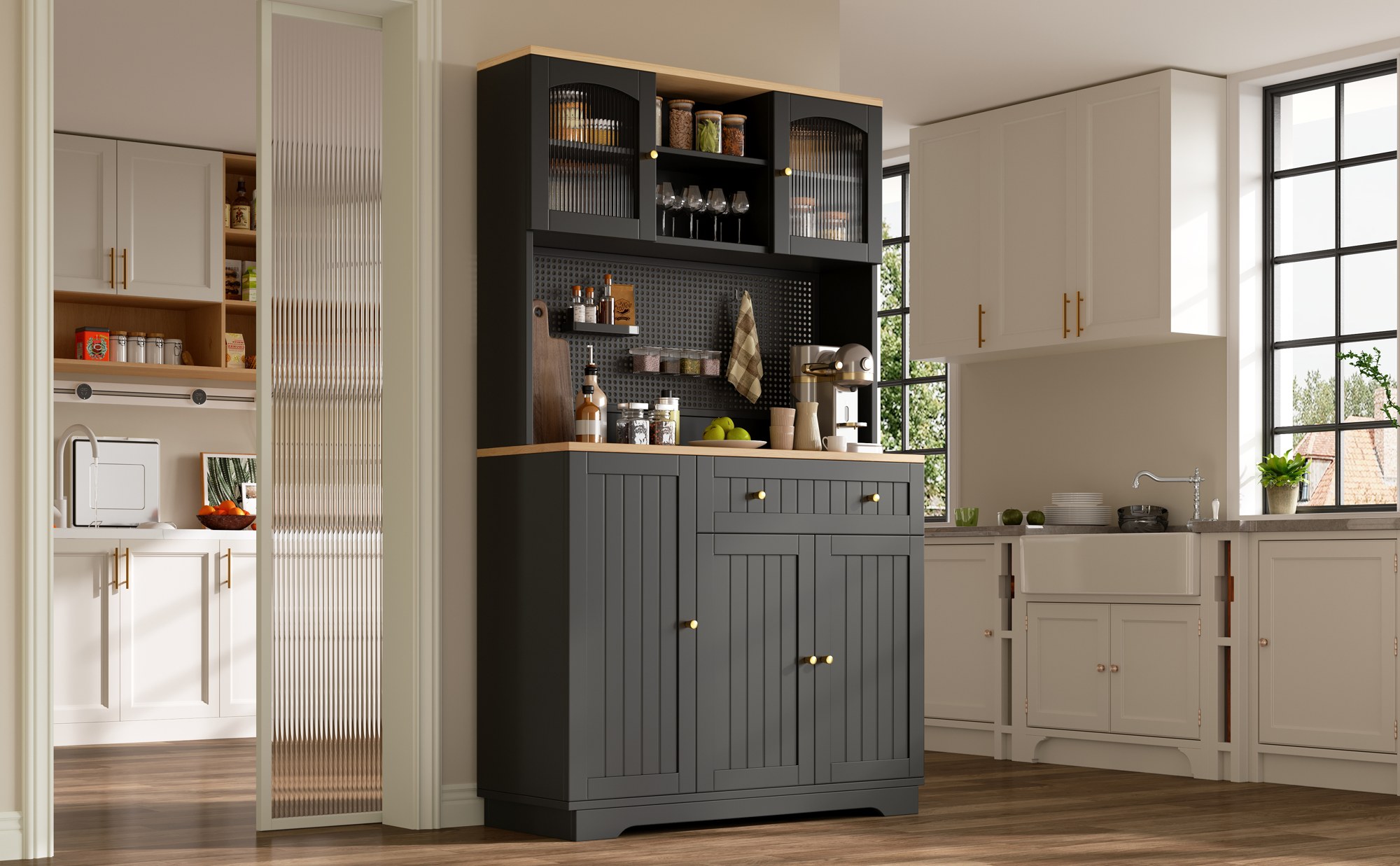 Buffet haut de cuisine Noir, vue 1
