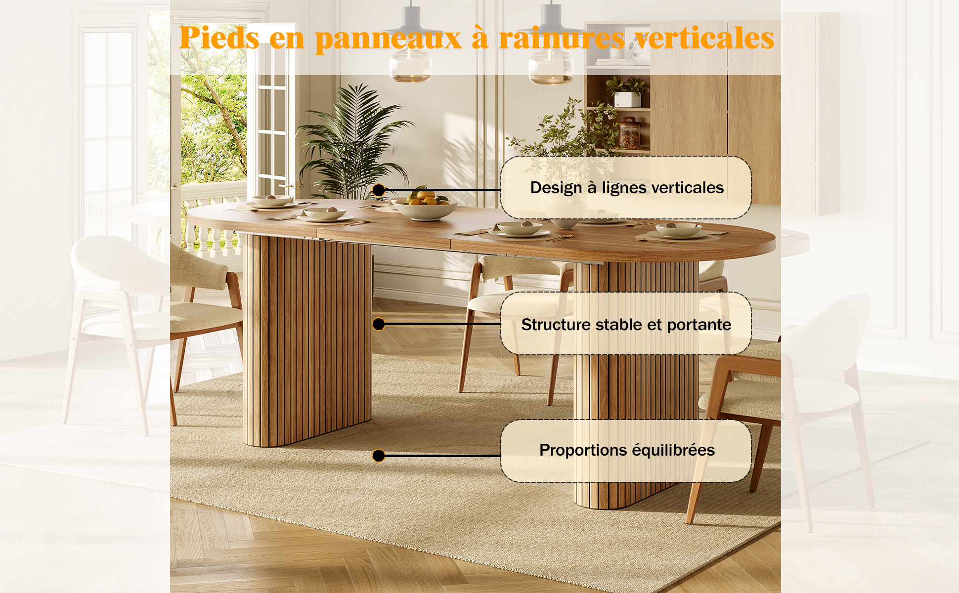 Table extensible brun 120x80 vue 3