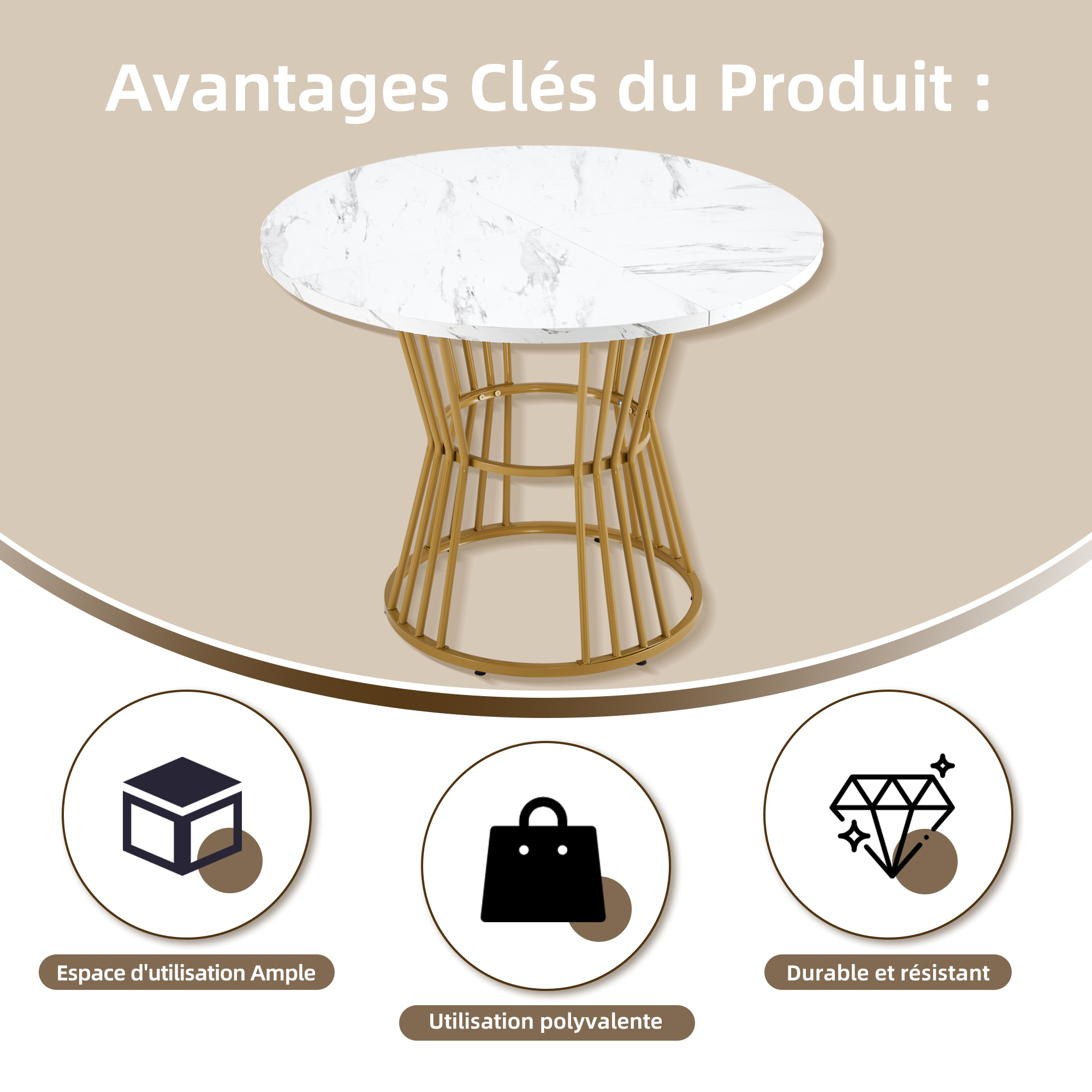 Table ronde 100cm vue 2