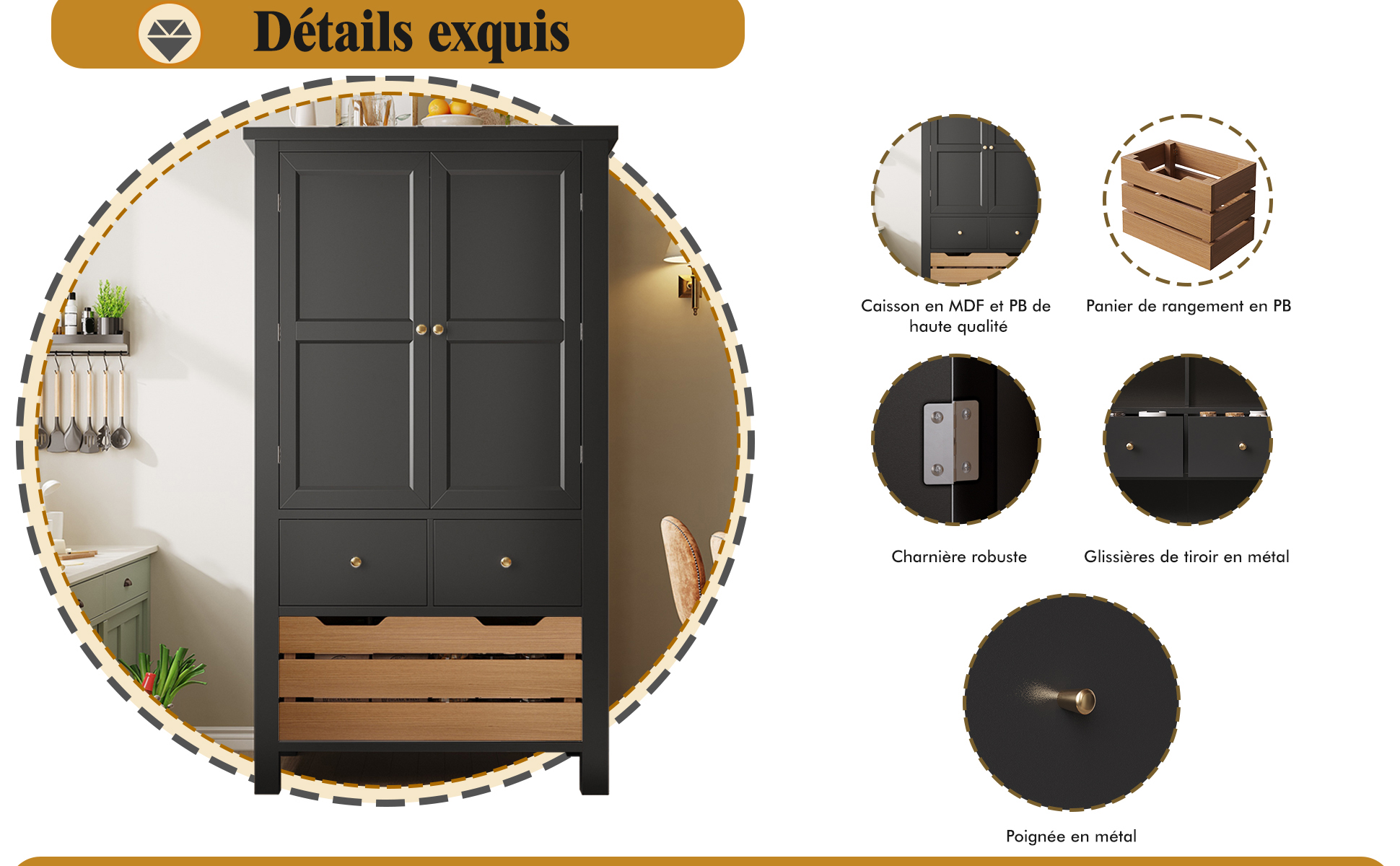 Buffet noir vue 2