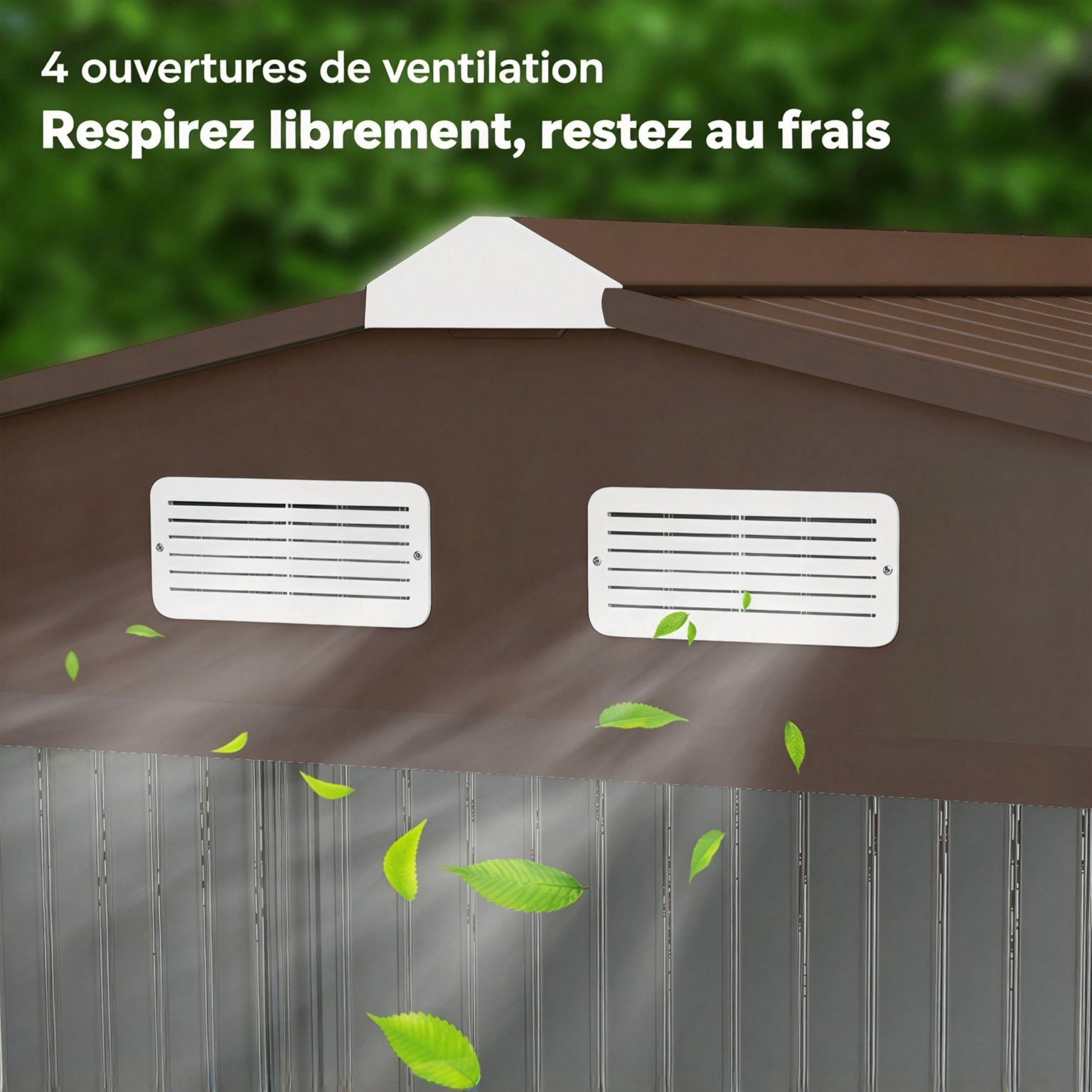 Abri de jardin ouverture ventilation