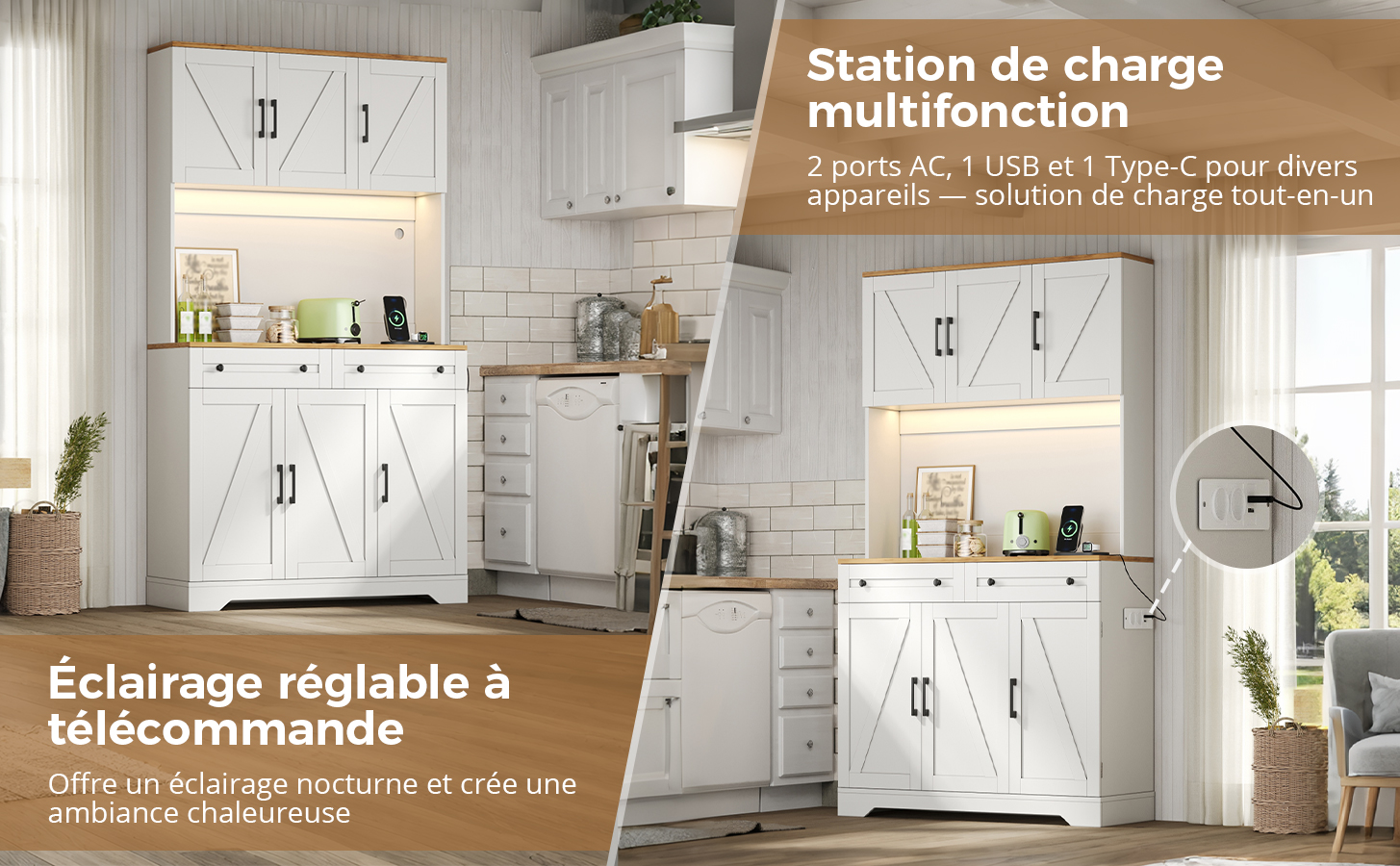 Buffet haut de cuisine Marron, vue 3