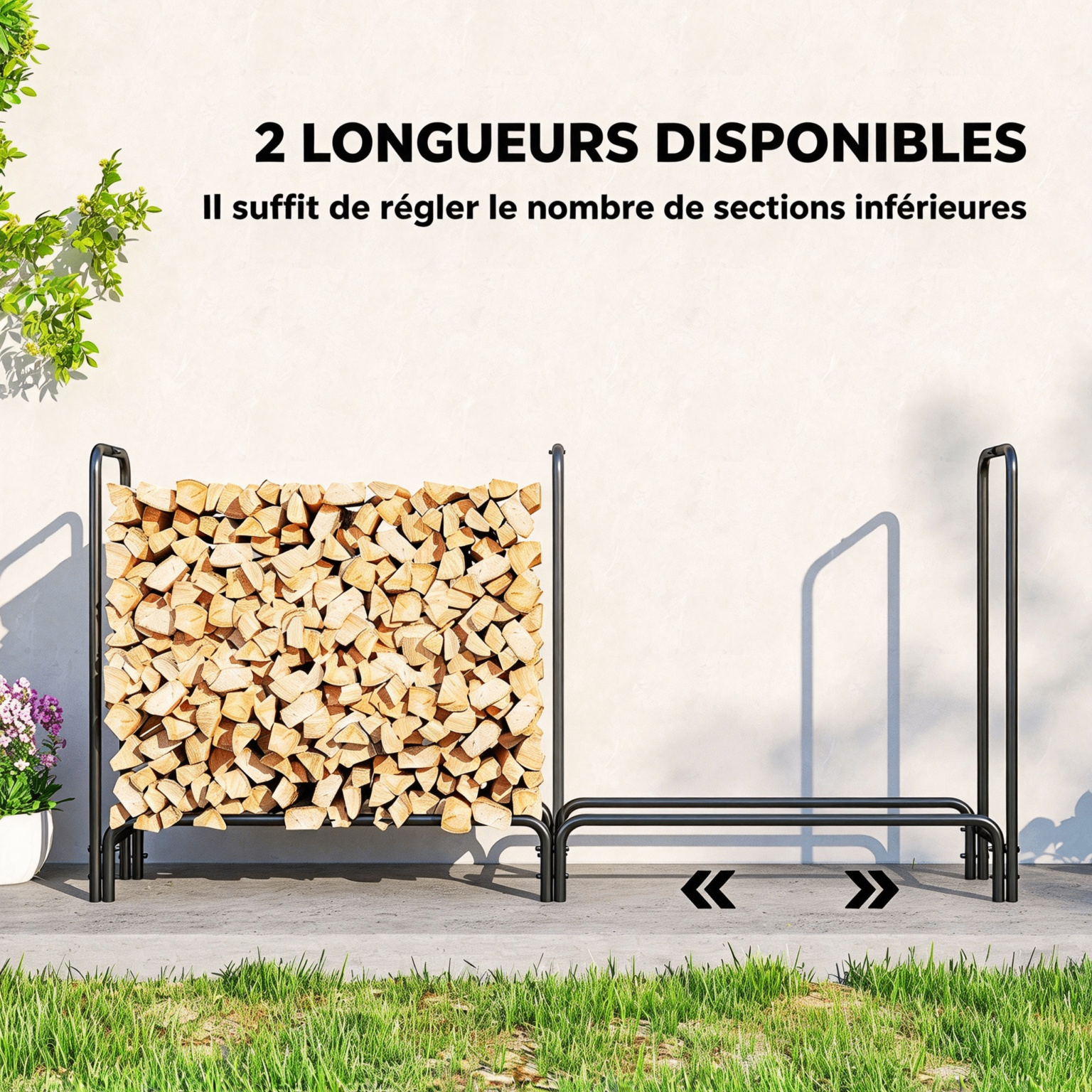 Détail structure acier support buches