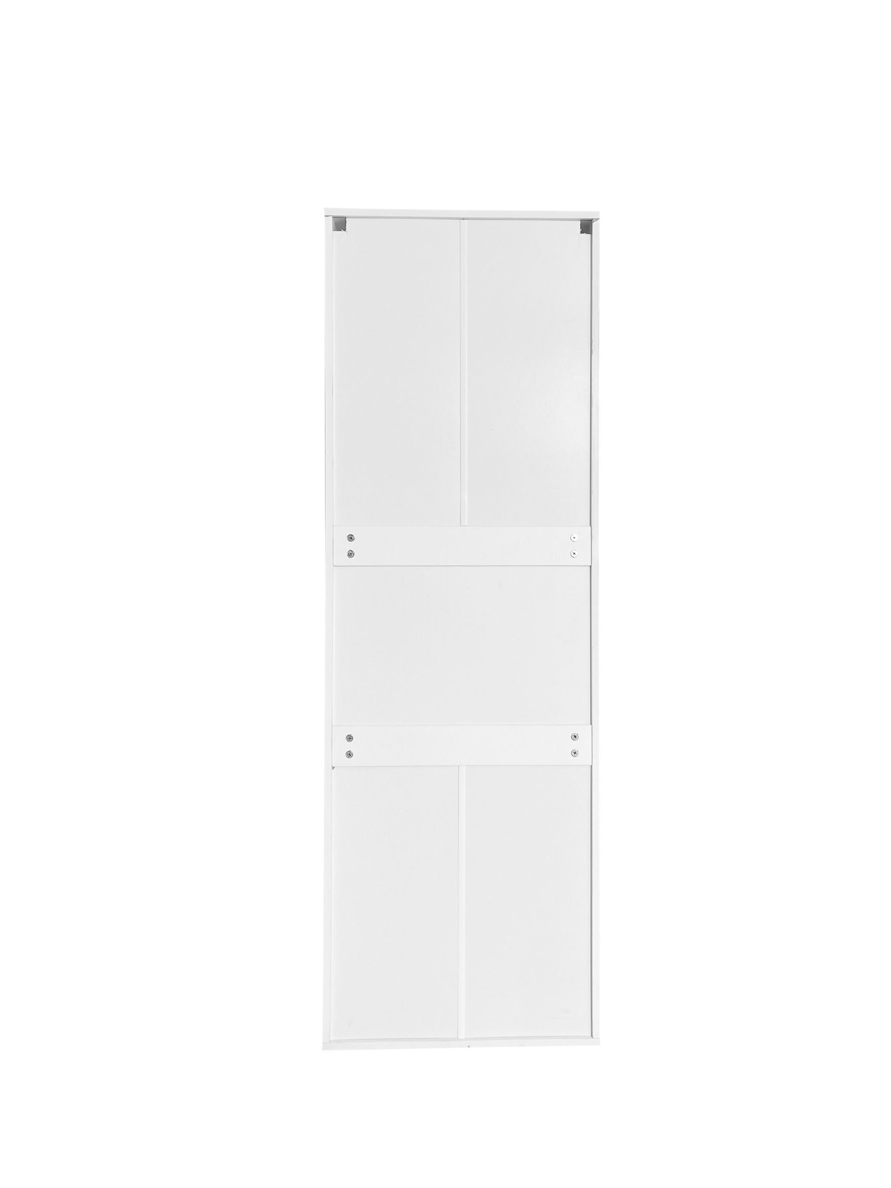 Vitrine Haute Blanc - Éclairage LED, Étagères, Portes en Verre, Éclairage Connecté - Panneaux de Particules - 55×38×166cm 2