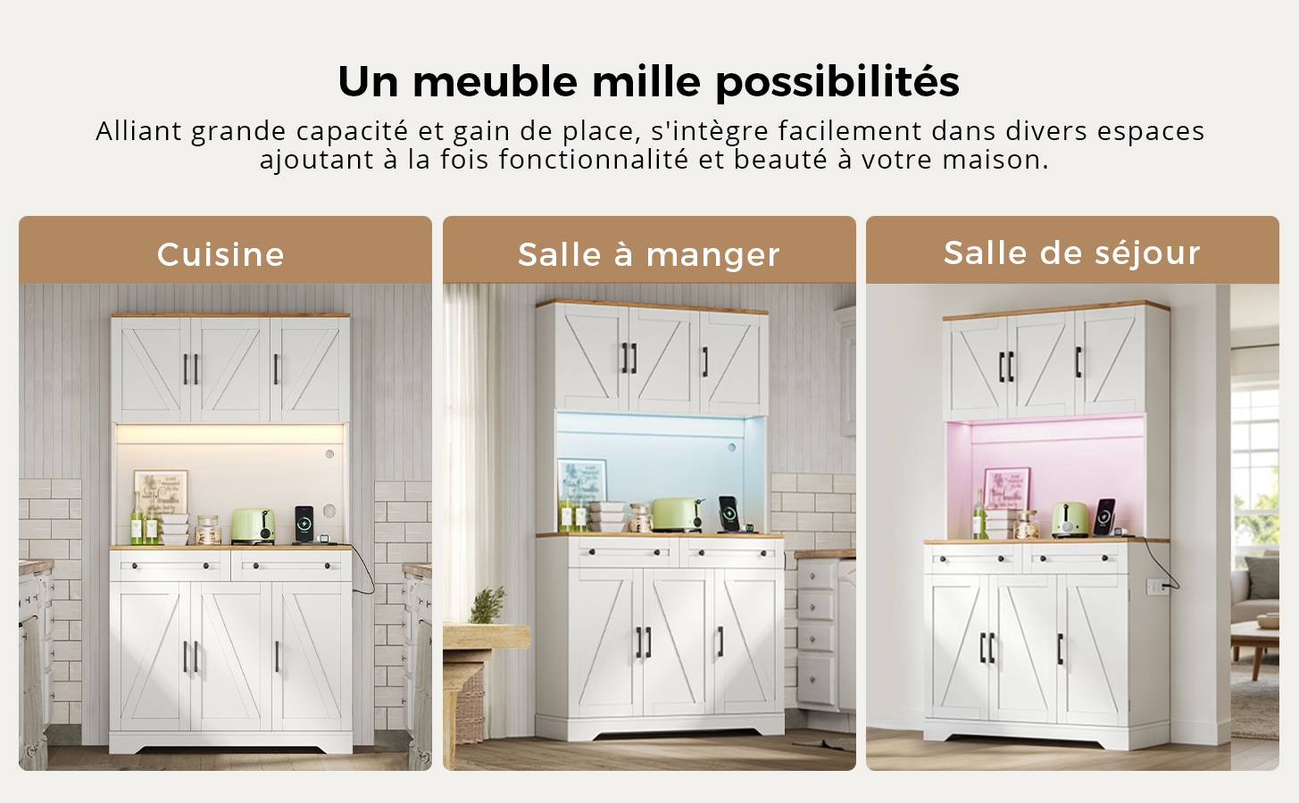 Buffet haut de cuisine Marron, vue 2