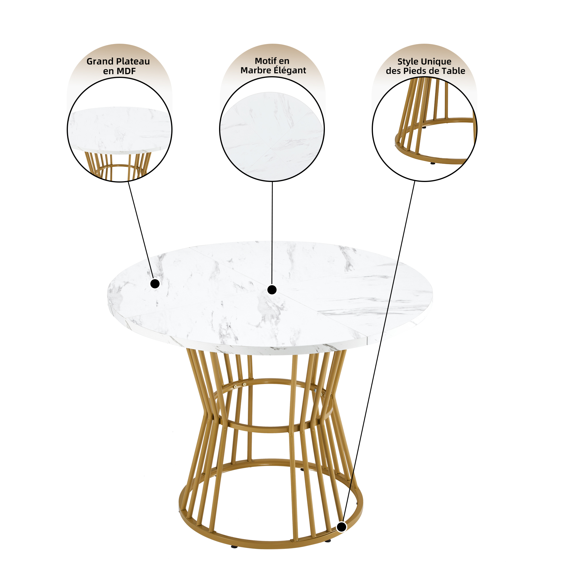 Table ronde 100cm vue 3