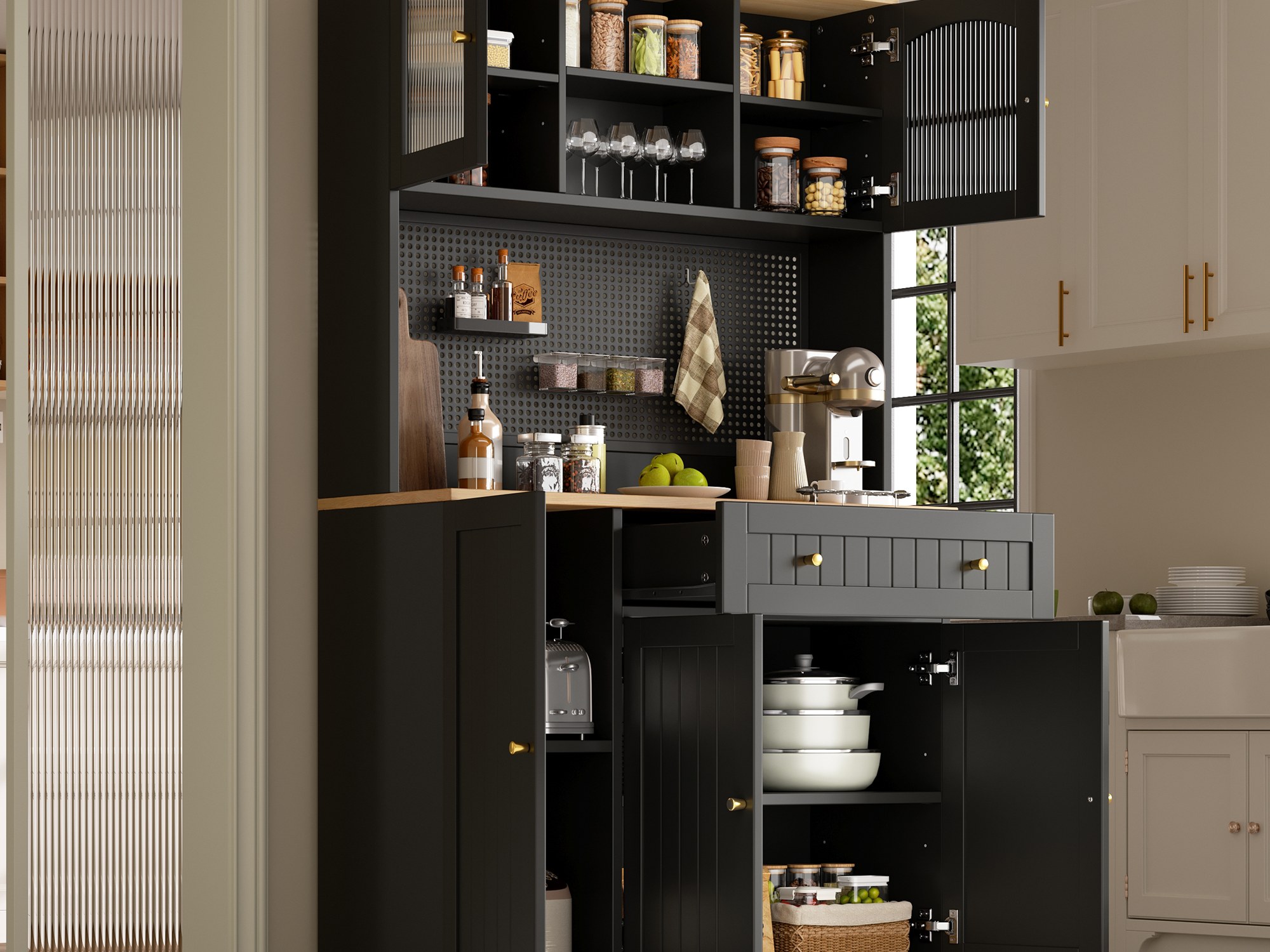Buffet haut de cuisine Noir, vue 4