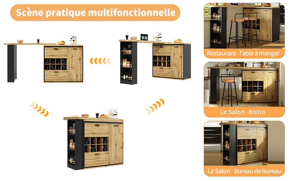 Table extensible bois vue 4