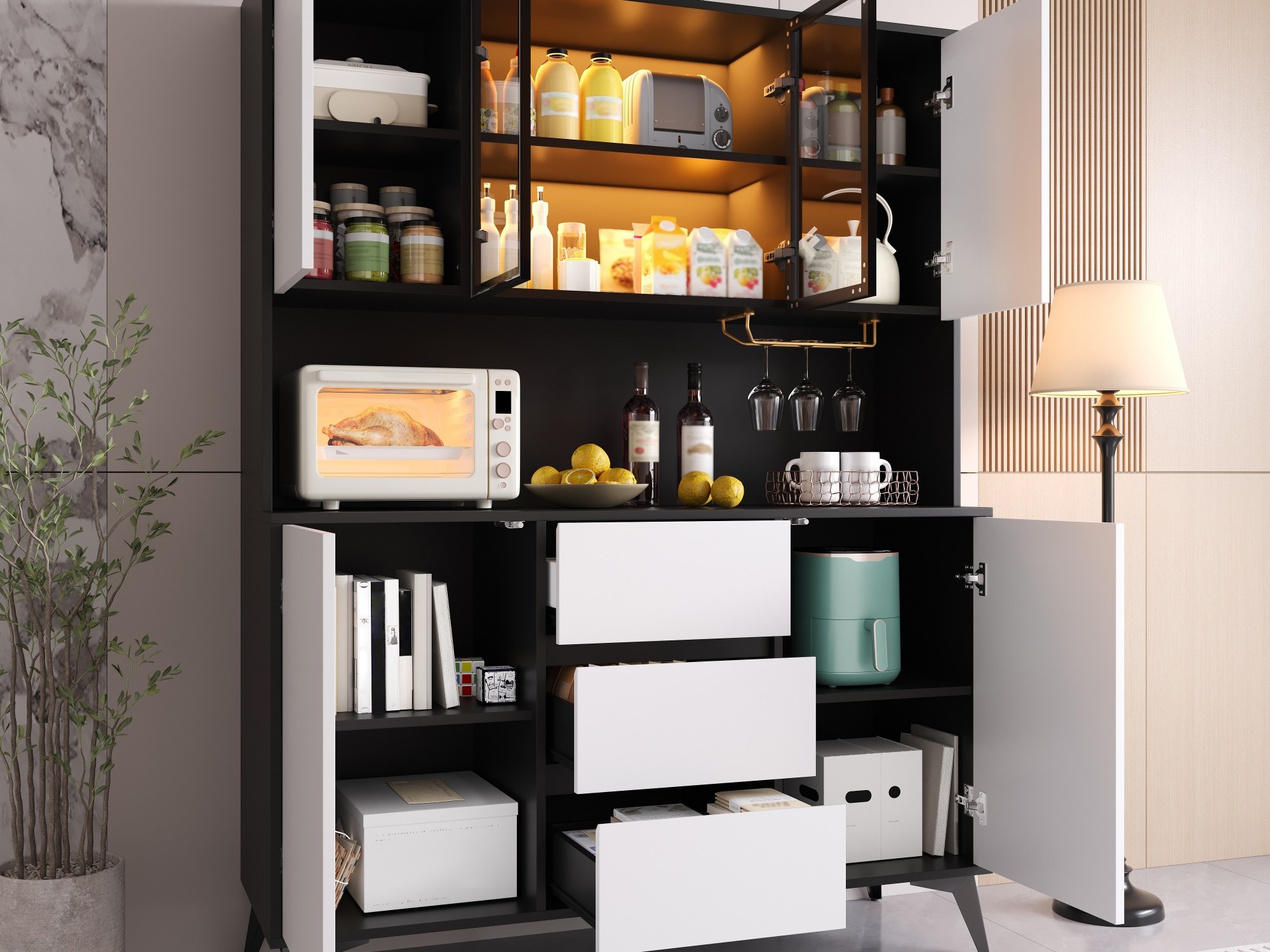 Buffet haut de cuisine Noir, vue 3