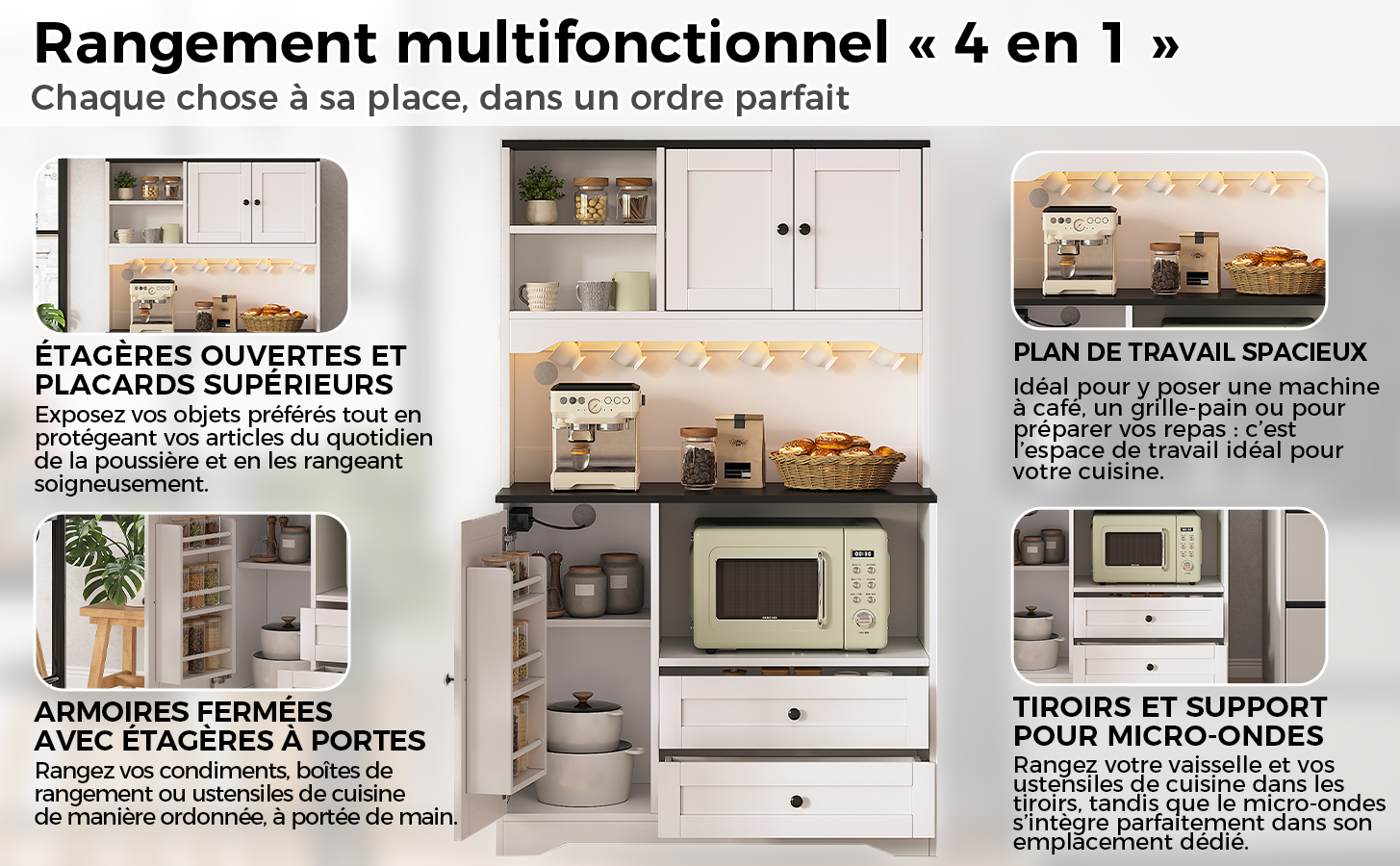 Buffet haut de cuisine Blanc, vue 3