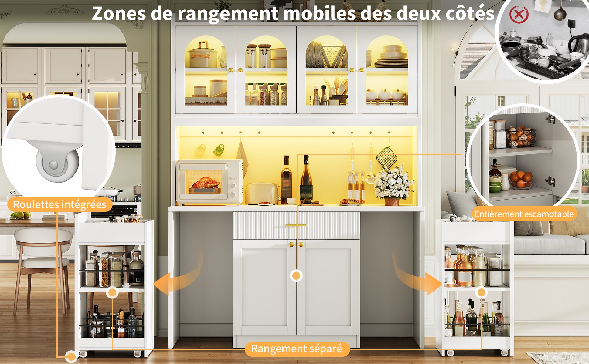 Buffet haut de cuisine Blanc, vue 4