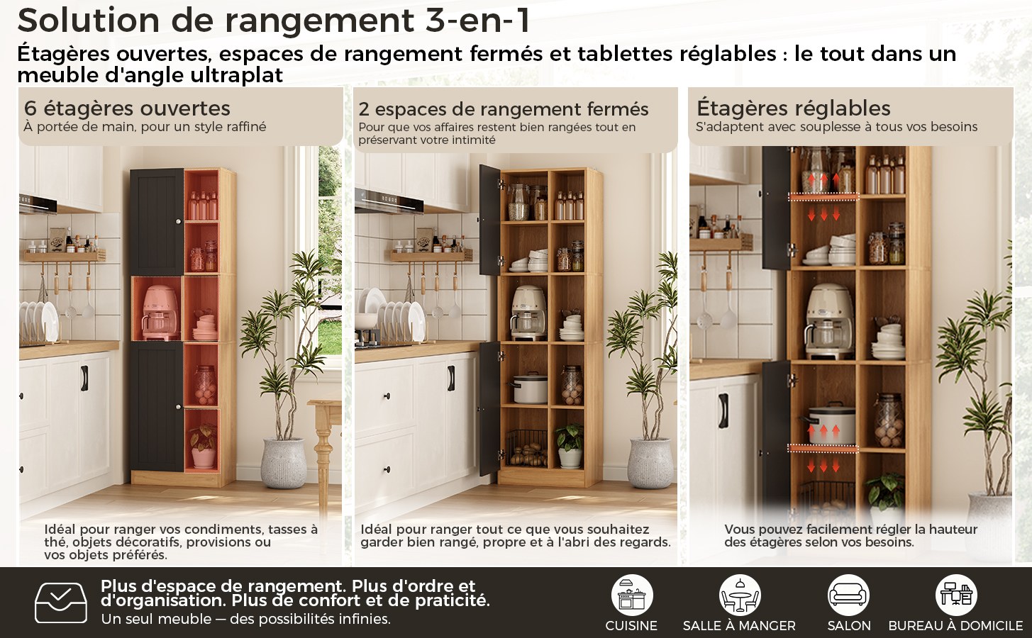 Buffet haut de cuisine Noir, vue 2