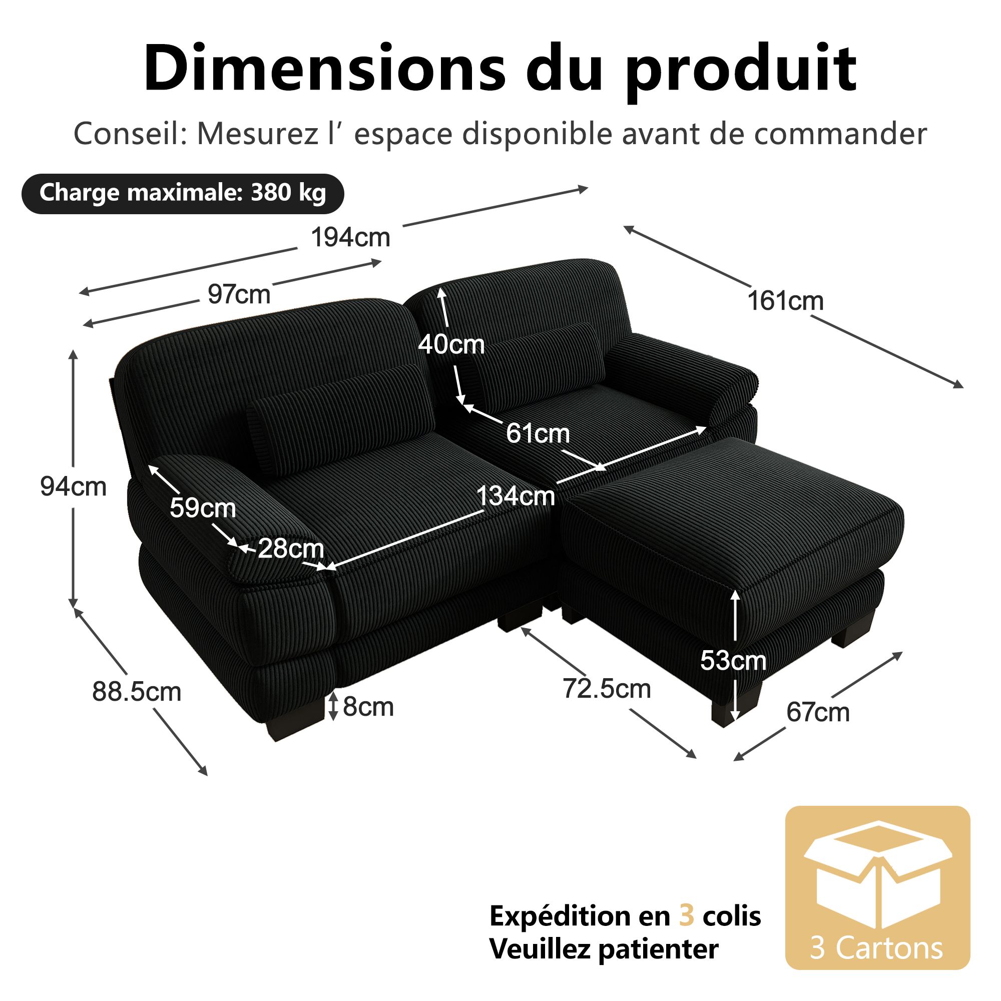 Fonctions du canapé panoramique modulable