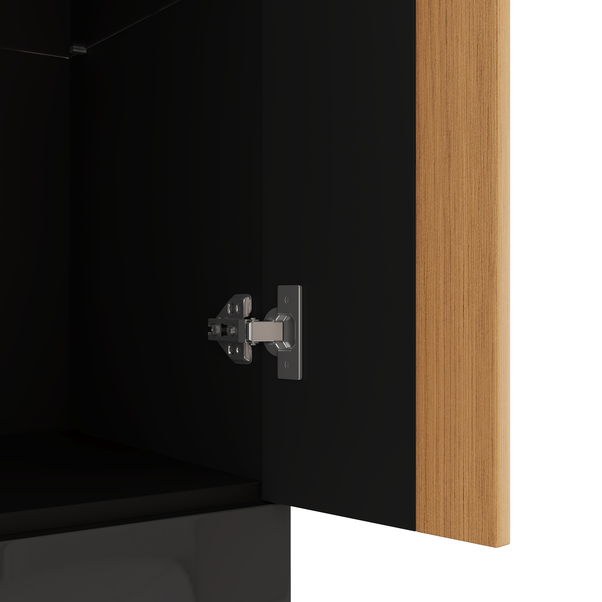 Vitrine Haute Noir - Éclairage LED, Portes, Portes en Verre, Éclairage Connecté - Panneaux de Particules - 60×40×180cm 6
