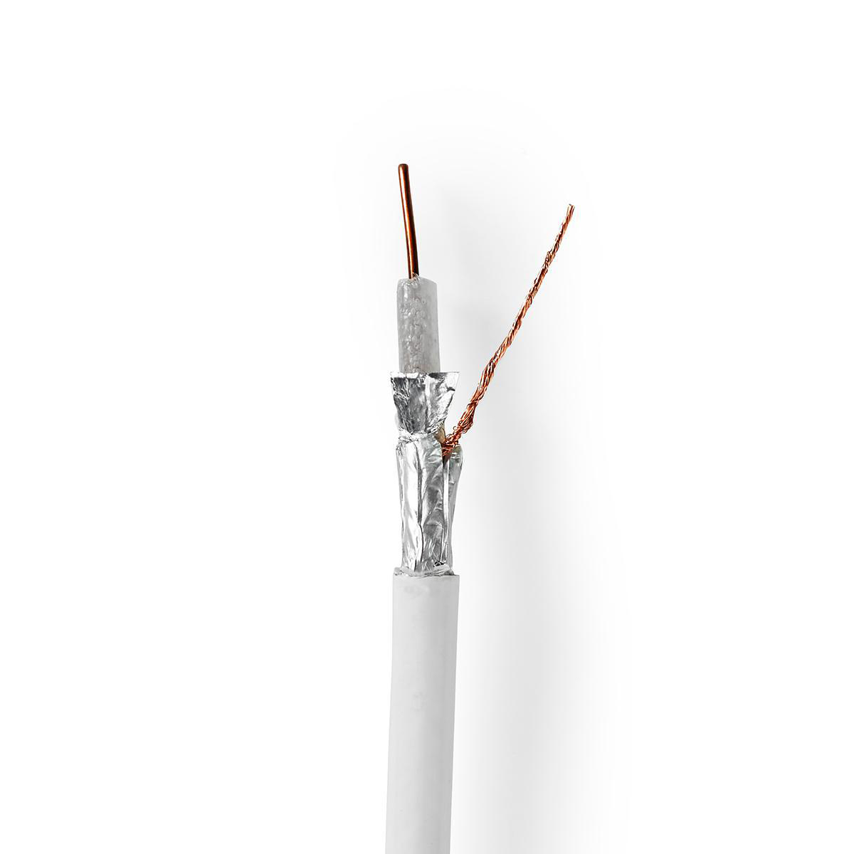 Nedis Câble coaxial en bobine  4G / LTE sécurisé  75 Ohm  Triple blindé  ECA  25.0 m  Amadouer  PVC  Blanc  Boîte