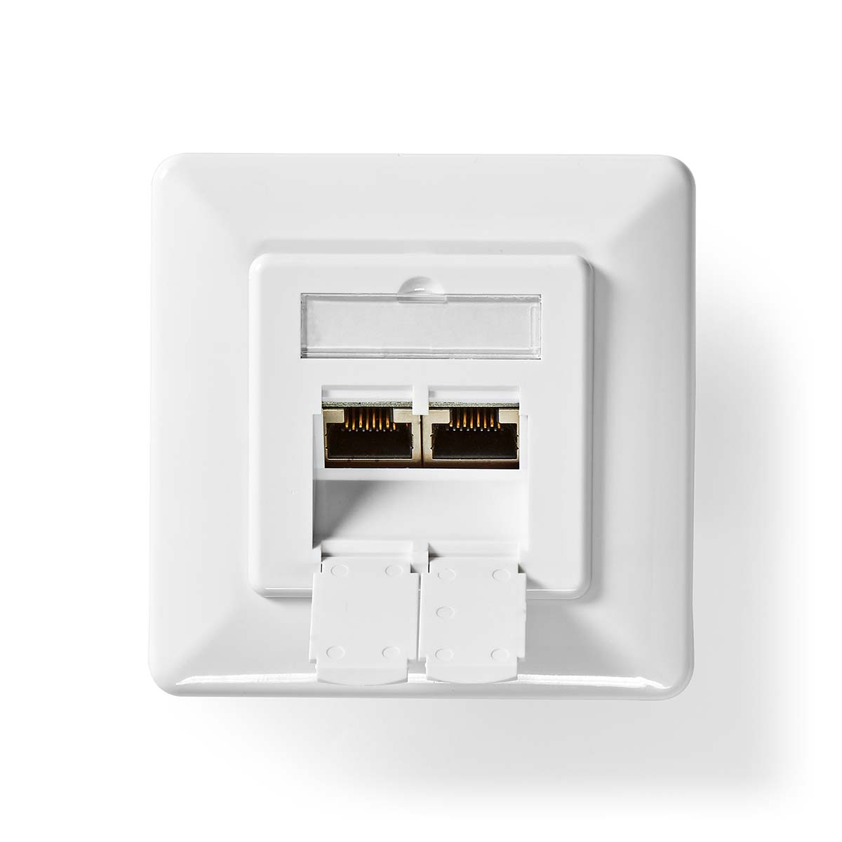 Nedis Boîte murale réseau  Dans le mur  2-Port port(s)  CAT6a  Droit  Femelle  Plaqué or  PVC  Blanc  Boîte