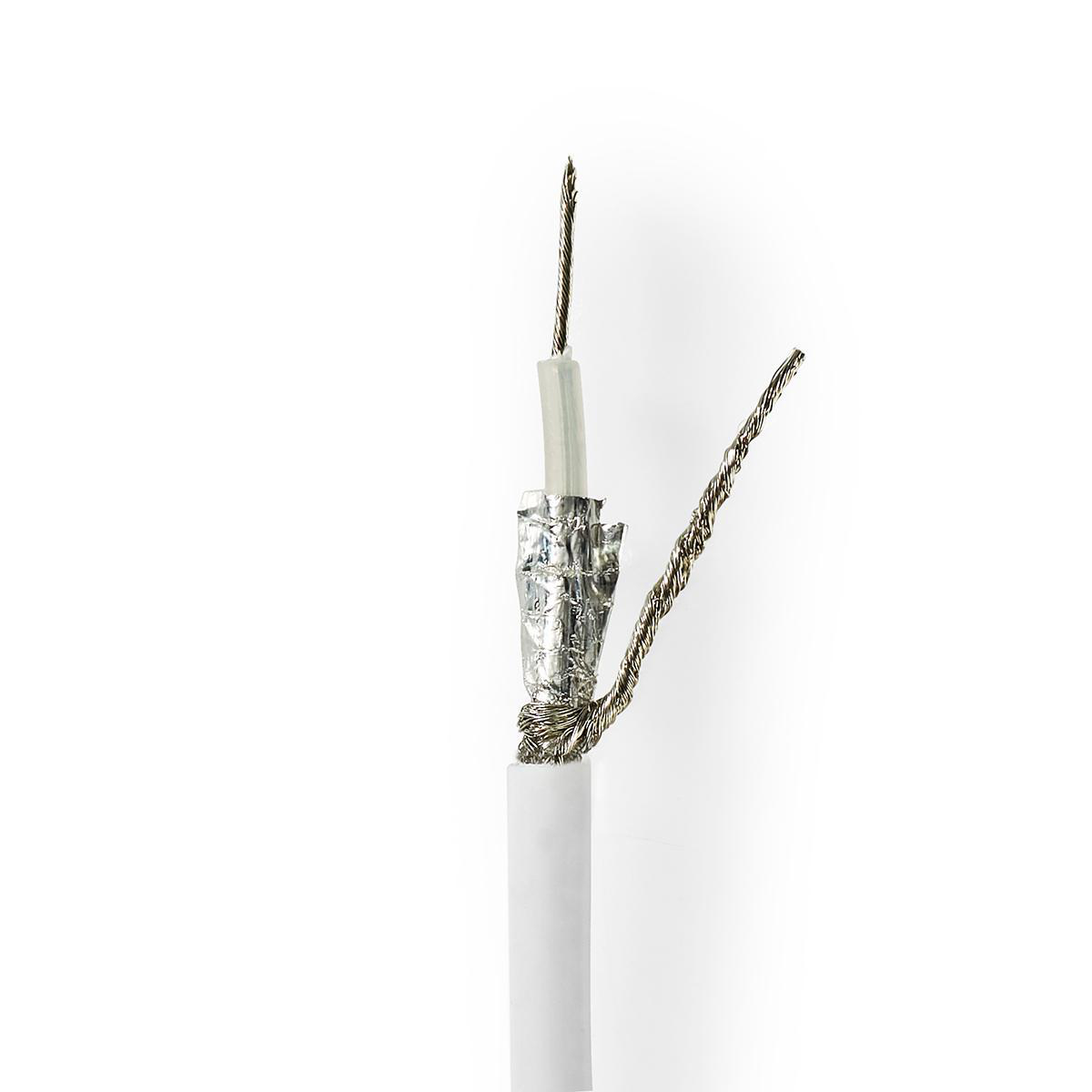 Nedis Câble coaxial en bobine RG58C/U 50 Ohm Double blindage ECA 25.0 m Amadouer PVC Blanc Boîte