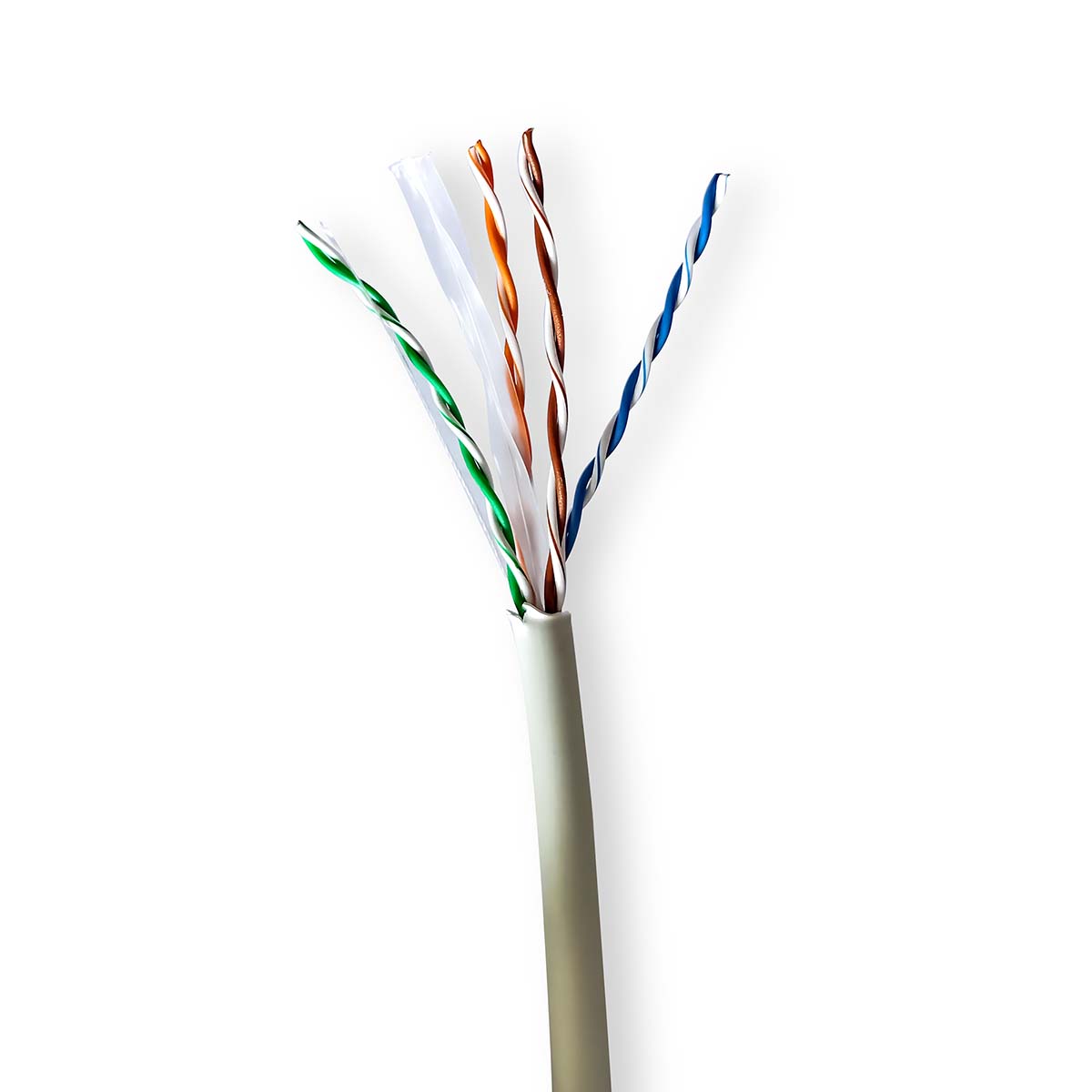 Nedis Réseau Câble Rouleau  CAT6  Souple  U/UTP  Cuivre nu  100.0 m  Intérieur  Rond  LSZH  Gris  Boîte de Tirage