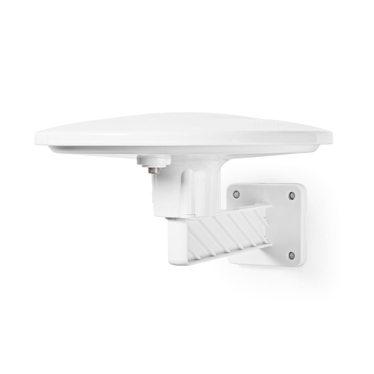 Nedis Antenne HDTV active  Actif  Type de connecteur: F-connecteur  FM / UHF / VHF  Gamme de réception: 0-50 km  LTE700  Gain: 28 dB  Blanc